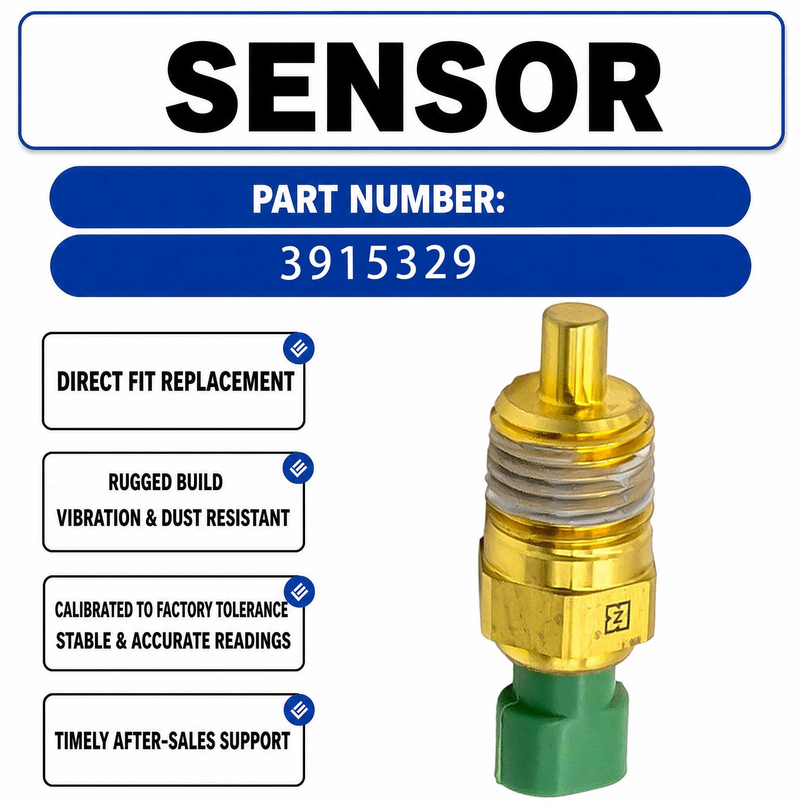 KZ000087 Water Temperature Sensor For Komatsu PC400-6 Excavators