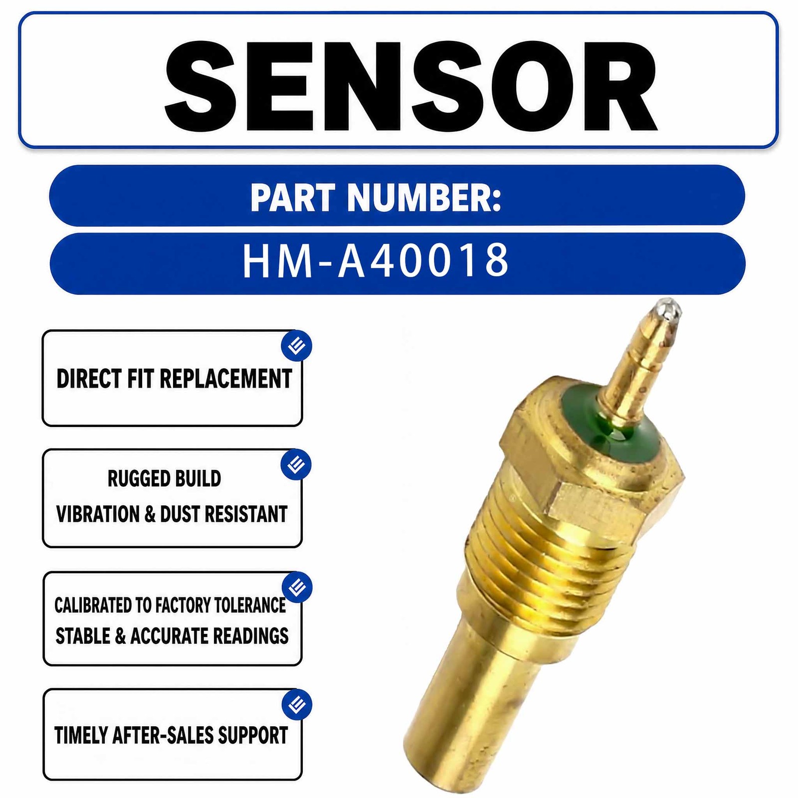 Water Temperature Sensor HM-A40018 05204-50300 KZ000082 1GT For Caterpillar