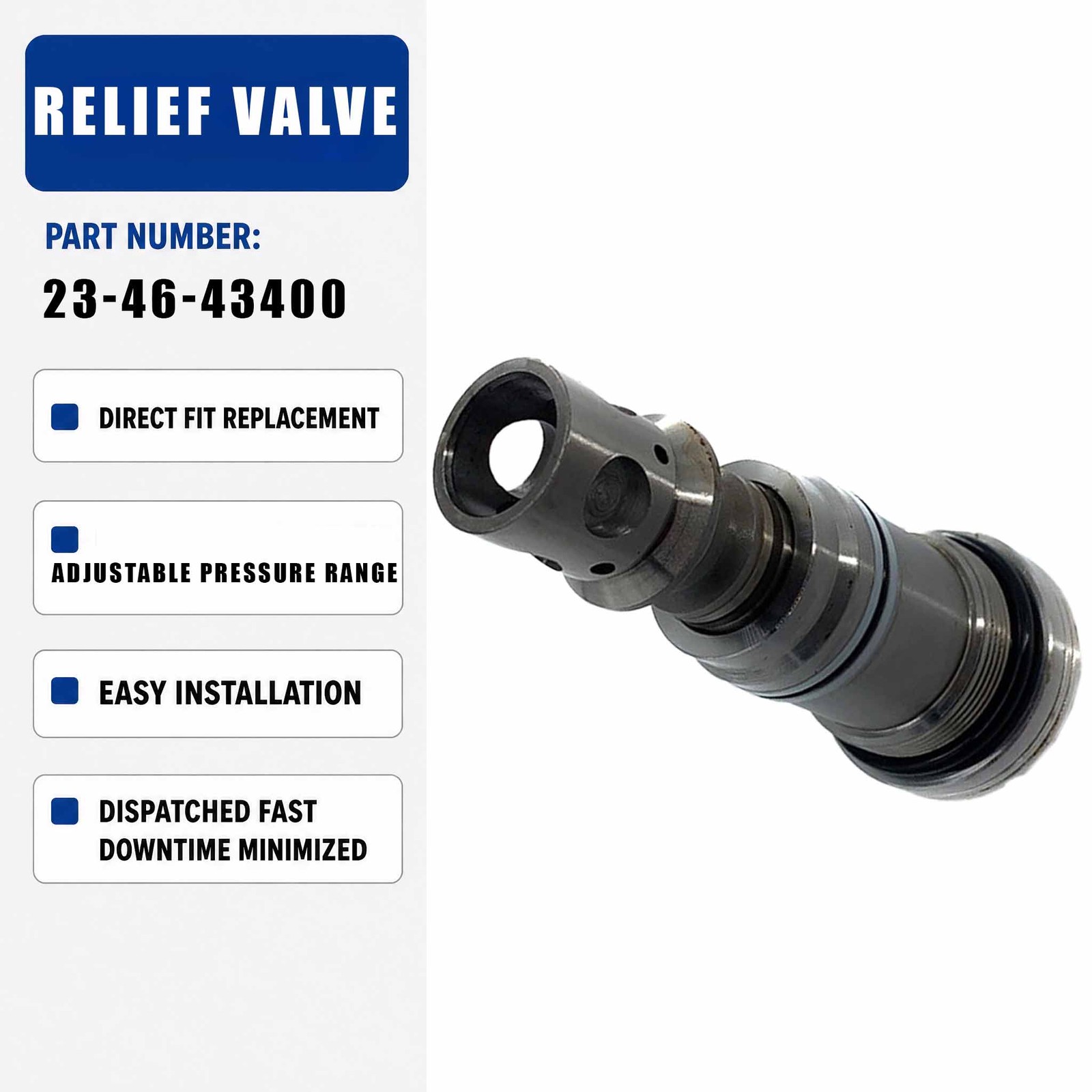 23-46-43400 HM-E10059 Pressure Compensator Valve For Komatsu PC200-6 PC200-7