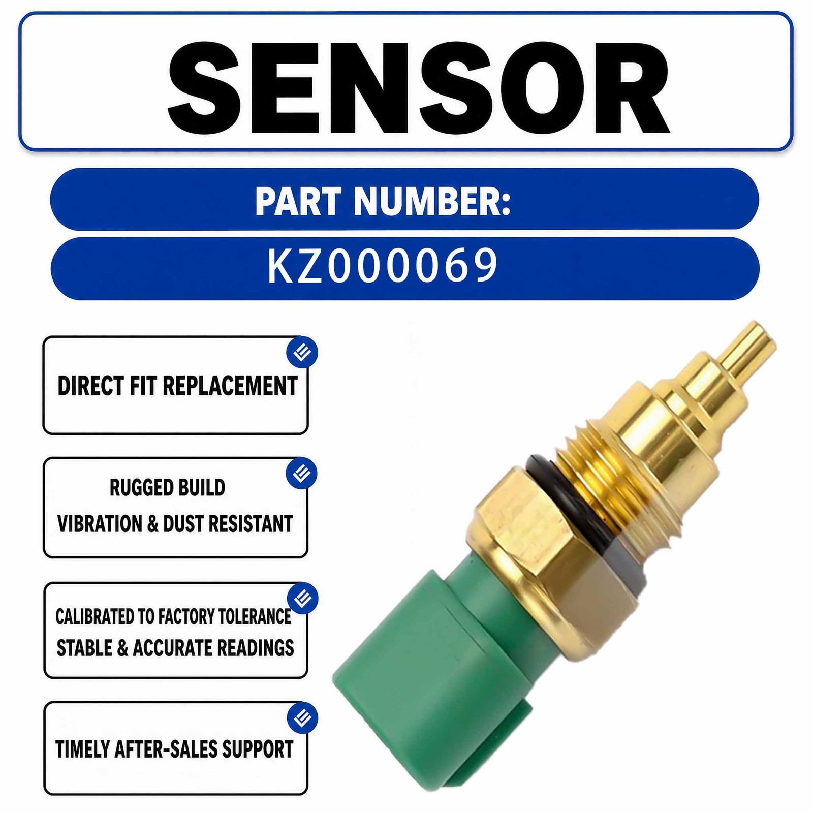 KZ000069 Water Temperature Sensor For Kobelco SK200-8 Crawler Excavators