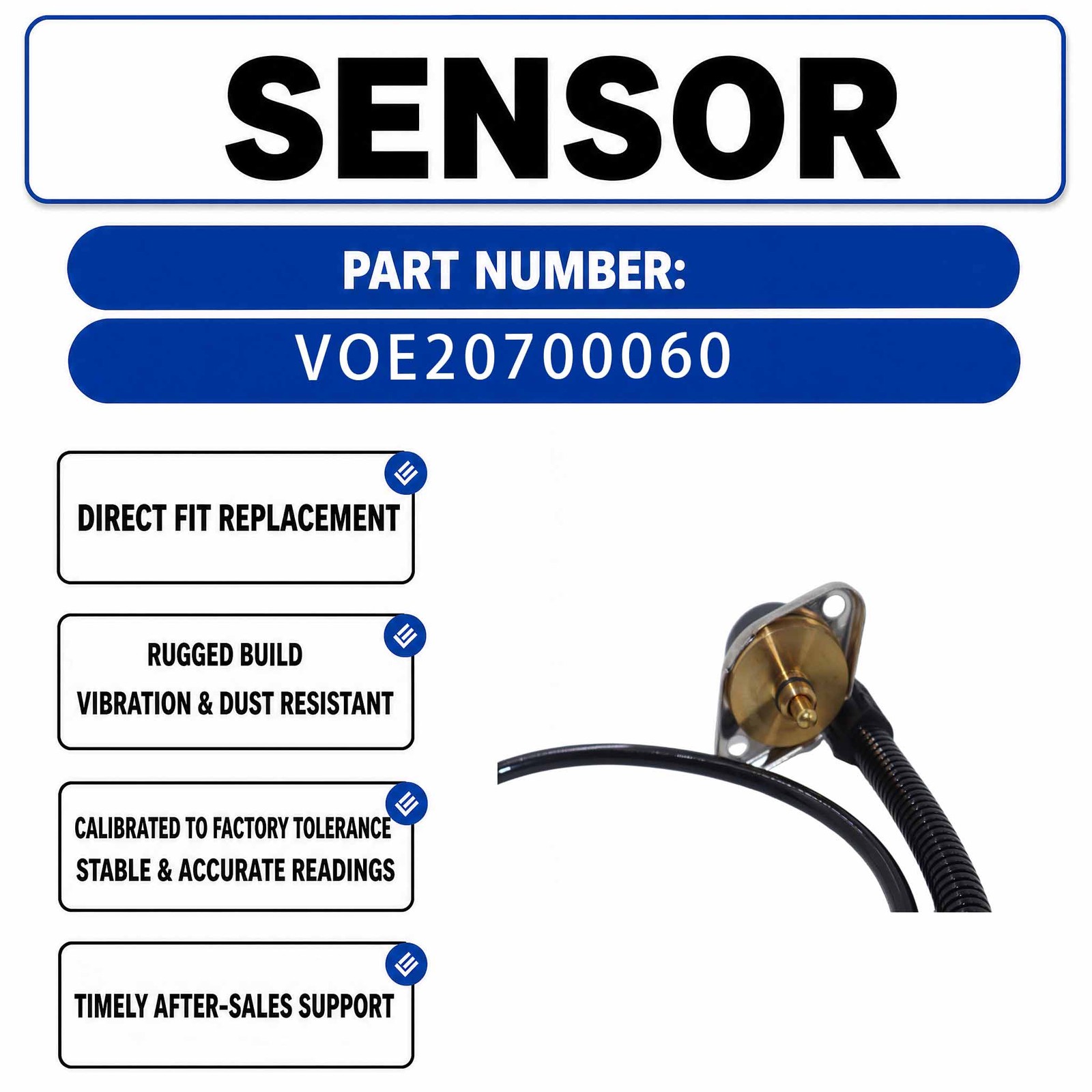 Oil Pressure Sensor VOE20700060 For Volvo A25D A30D A35D A35E Articulated Trucks