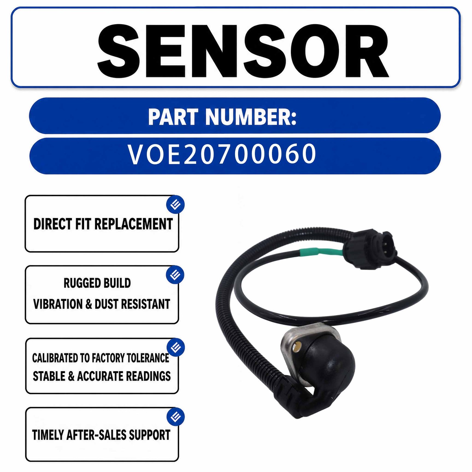 Oil Pressure Sensor VOE20700060 For Volvo A25D A30D A35D A35E Articulated Trucks