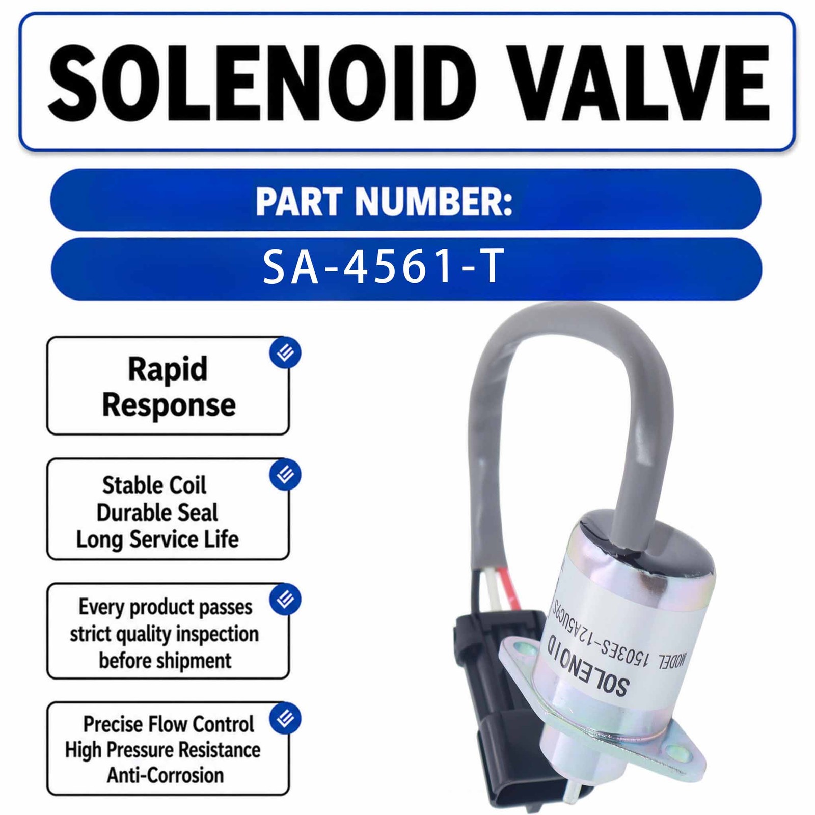 6670602 SA-4561-T 12V Solenoid valve For Kubota V1505 D1105 Carrier Transicold