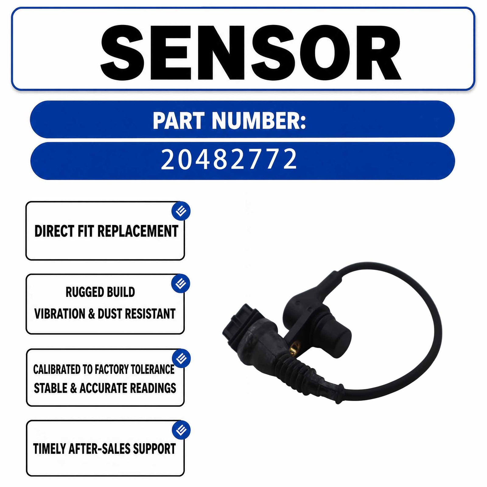 Camshaft Sensor 20482772 For Volvo EW145B EW160B EW180 Wheel Excavators