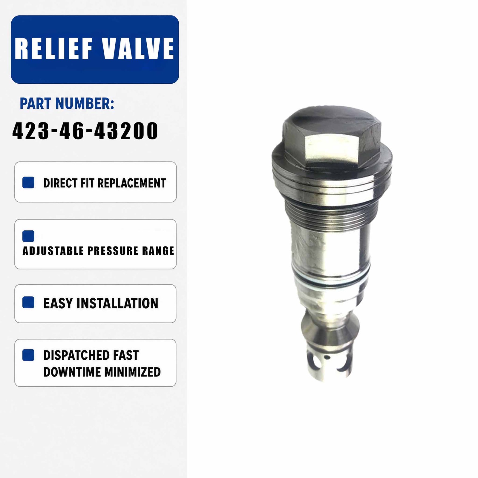 Compensation Valve HM-E10059 KZ001768 423-46-43200 For Komatsu PC200-6 PC200-7
