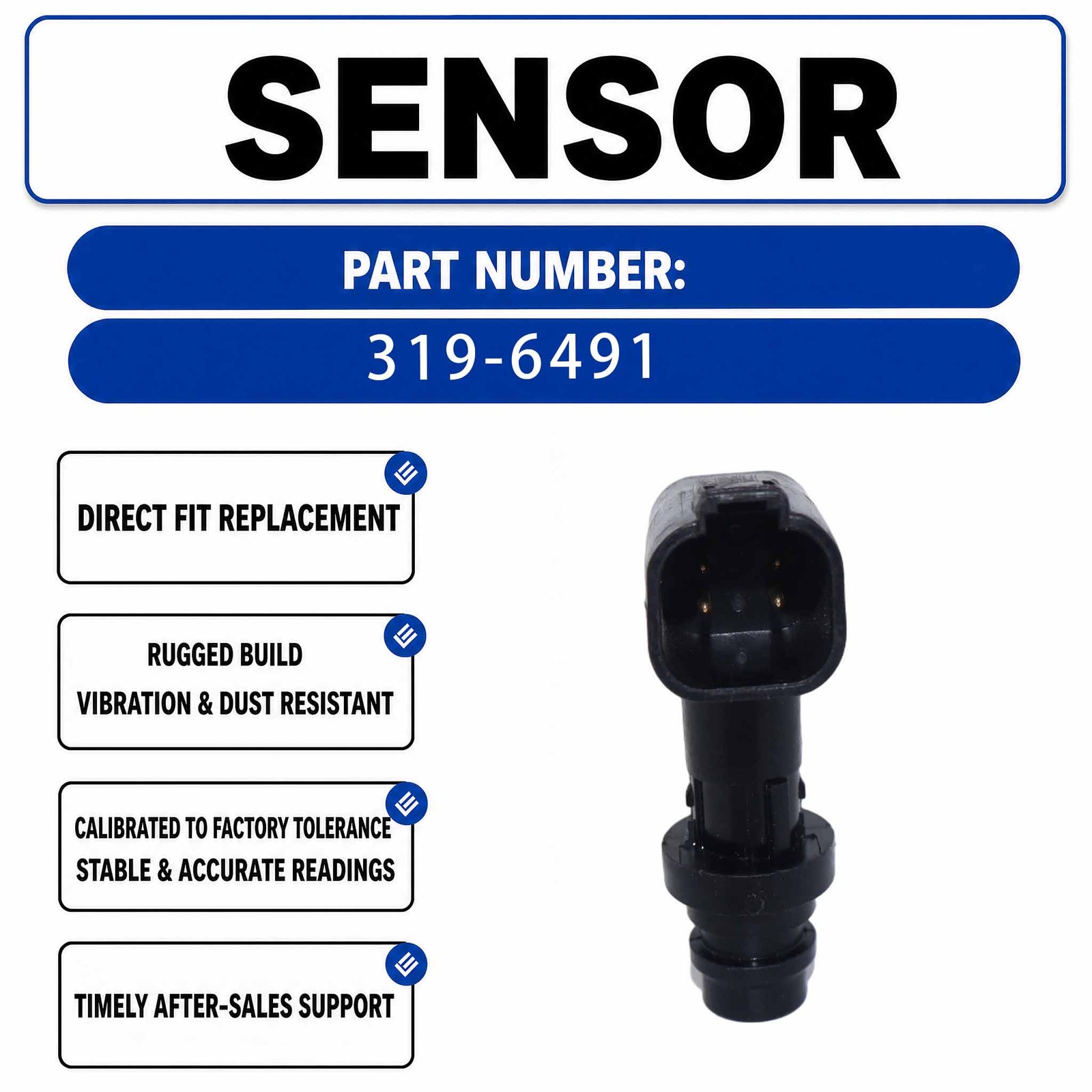 319-6491 3196491 13V Speed Sensor For Caterpillar CAT CS64B CS11 CP11