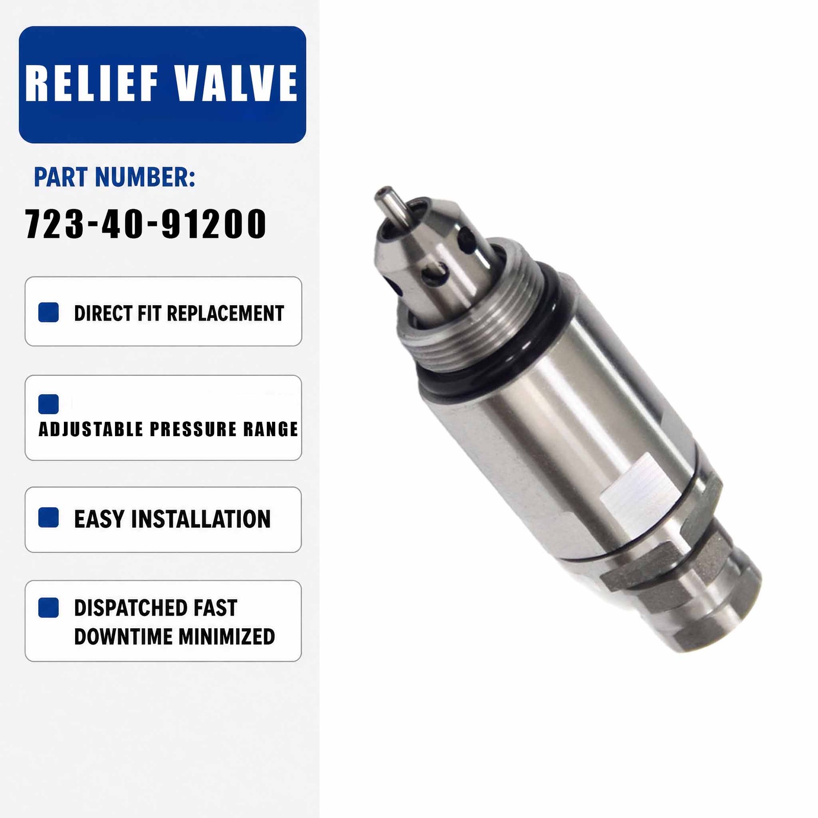Relief Valve 723-90-61300 For Komatsu PC200-7 PC200-8 PC160-7