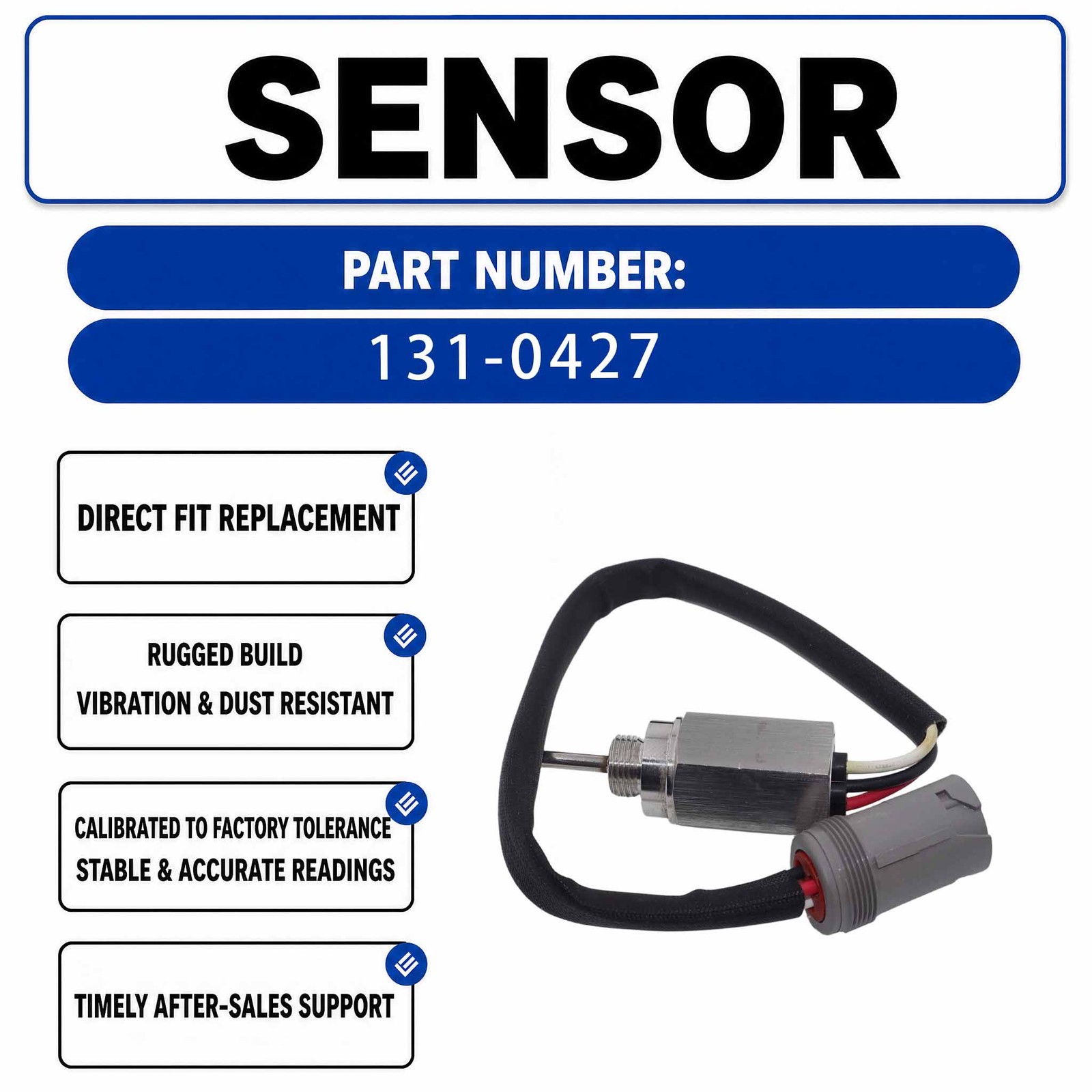 Temperature Sender 131-0427 1310427 For Caterpillar CAT 627G 631G 637G 657G