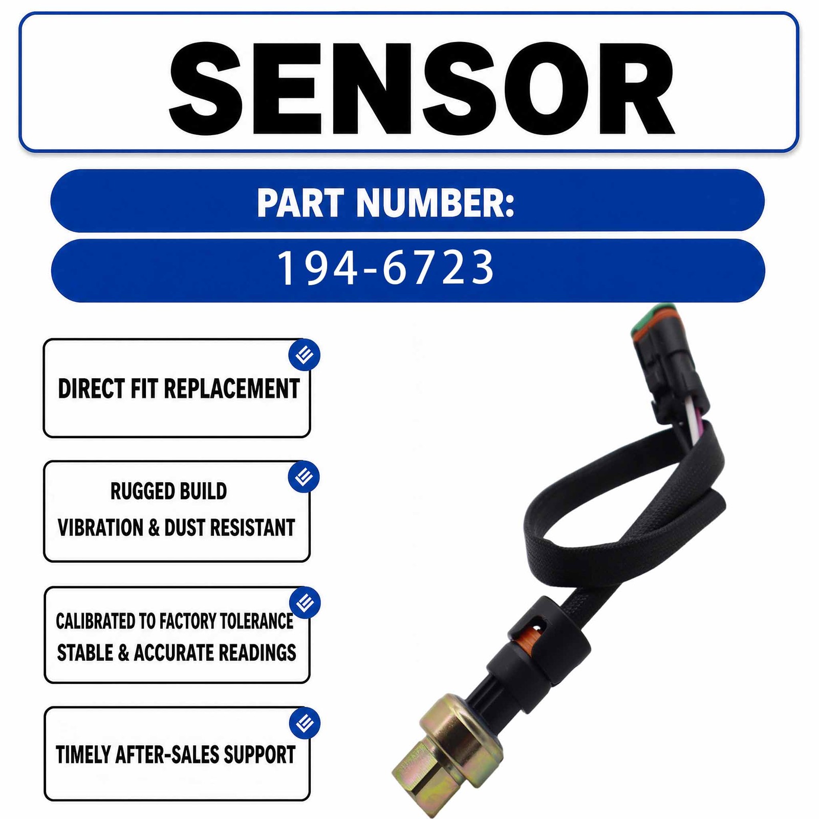 339kPa pressure sensor 194-6723 For Caterpillar CAT 120H 135H Grading Machine