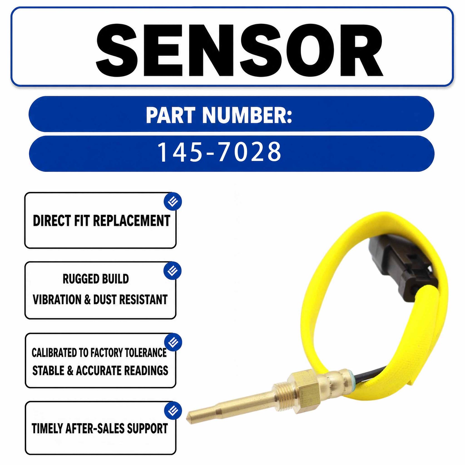 145-7028 2-pin passive temperature sensor For Caterpillar CAT PM312 PM313 PM310