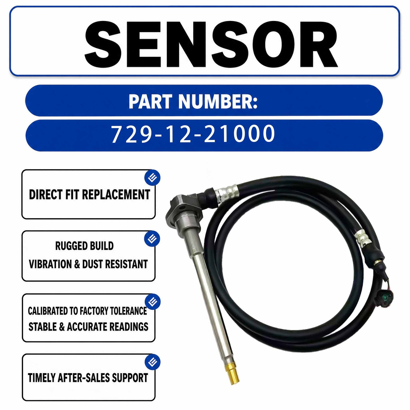 Hydraulic Pump Angle Sensor 729-12-21000 7291221000 For Komatsu Diesel Engine