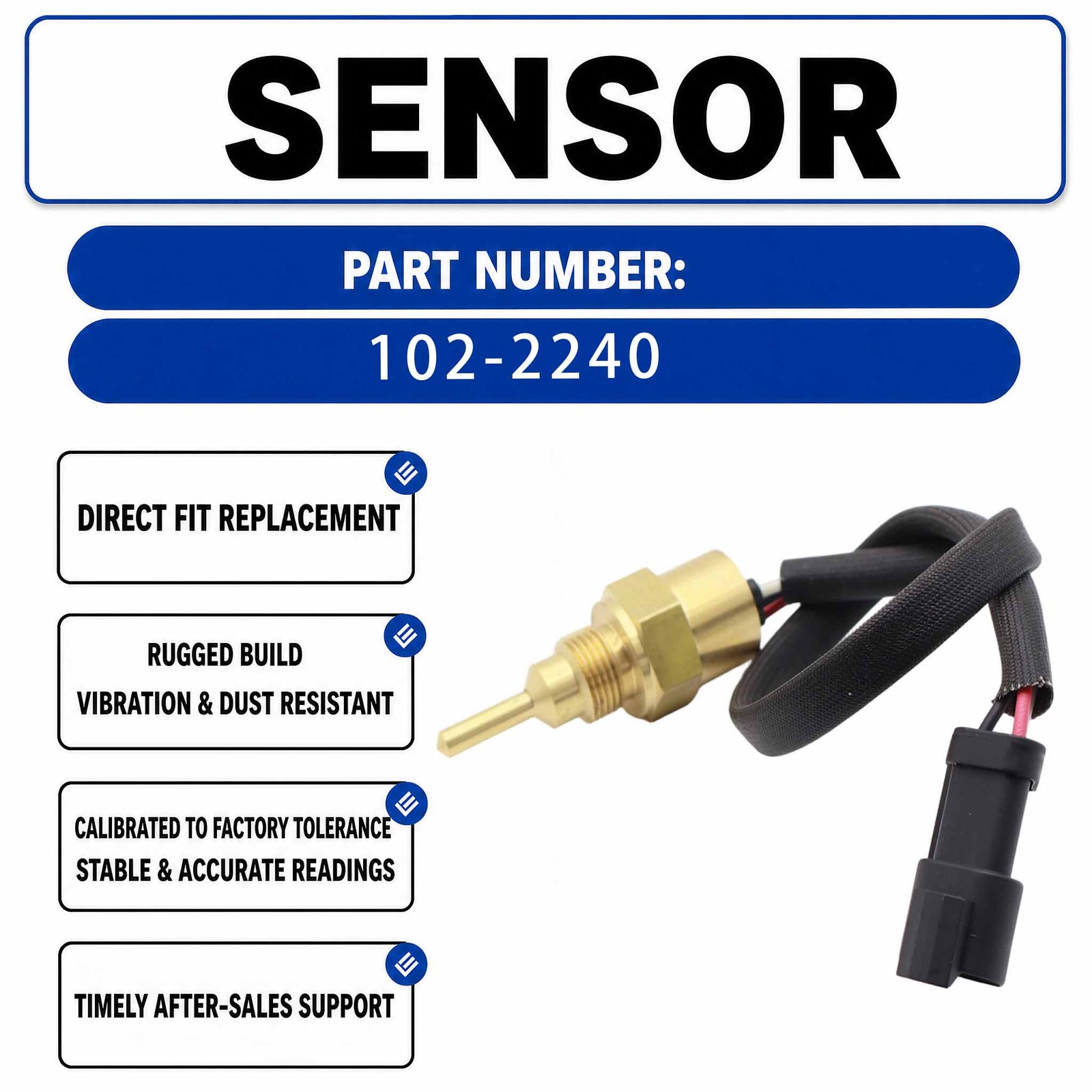 102-2240 Temperature sensor For Caterpillar CAT 651E 657E 657B 627F 657 轮式铲运机