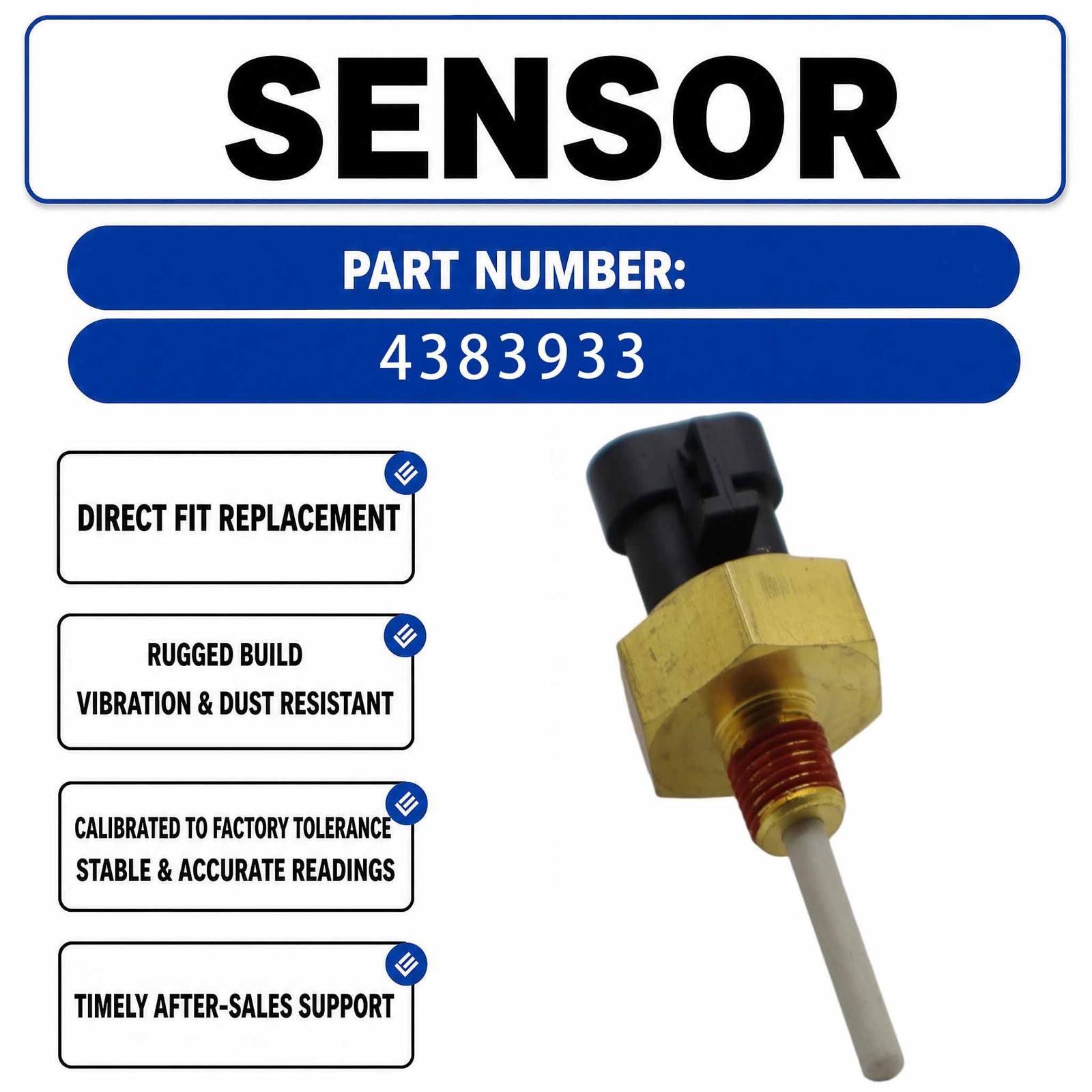 Coolant Level Sensor Switch 0193-0468 4383933 For Cummins K19 KTA19 K38 KTA38