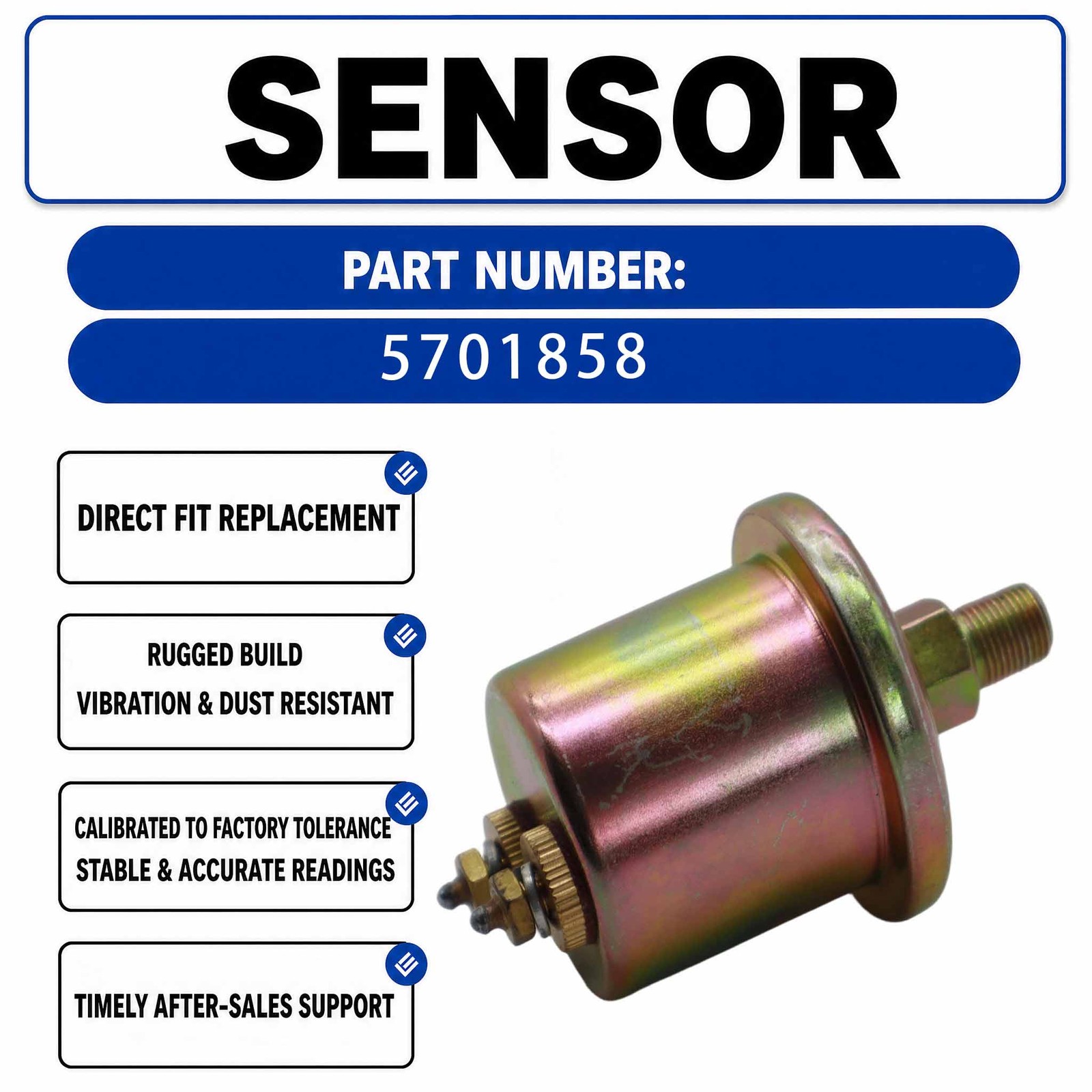 Oil Pressure Sensor 05-70-1858 0193-0430-01 For Cummins Onan Generator Isolated