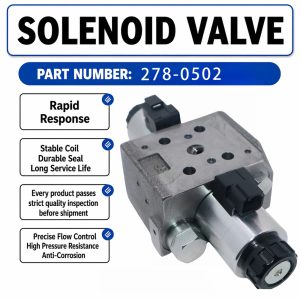 278-0502 12V Solenoid Valve For Caterpillar 414E 416E 432E 420E 442E 434E 422E