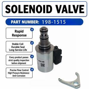 198-1515 12V Solenoid Valve For Caterpillar CAT 446D 420D 442D 430D 432D