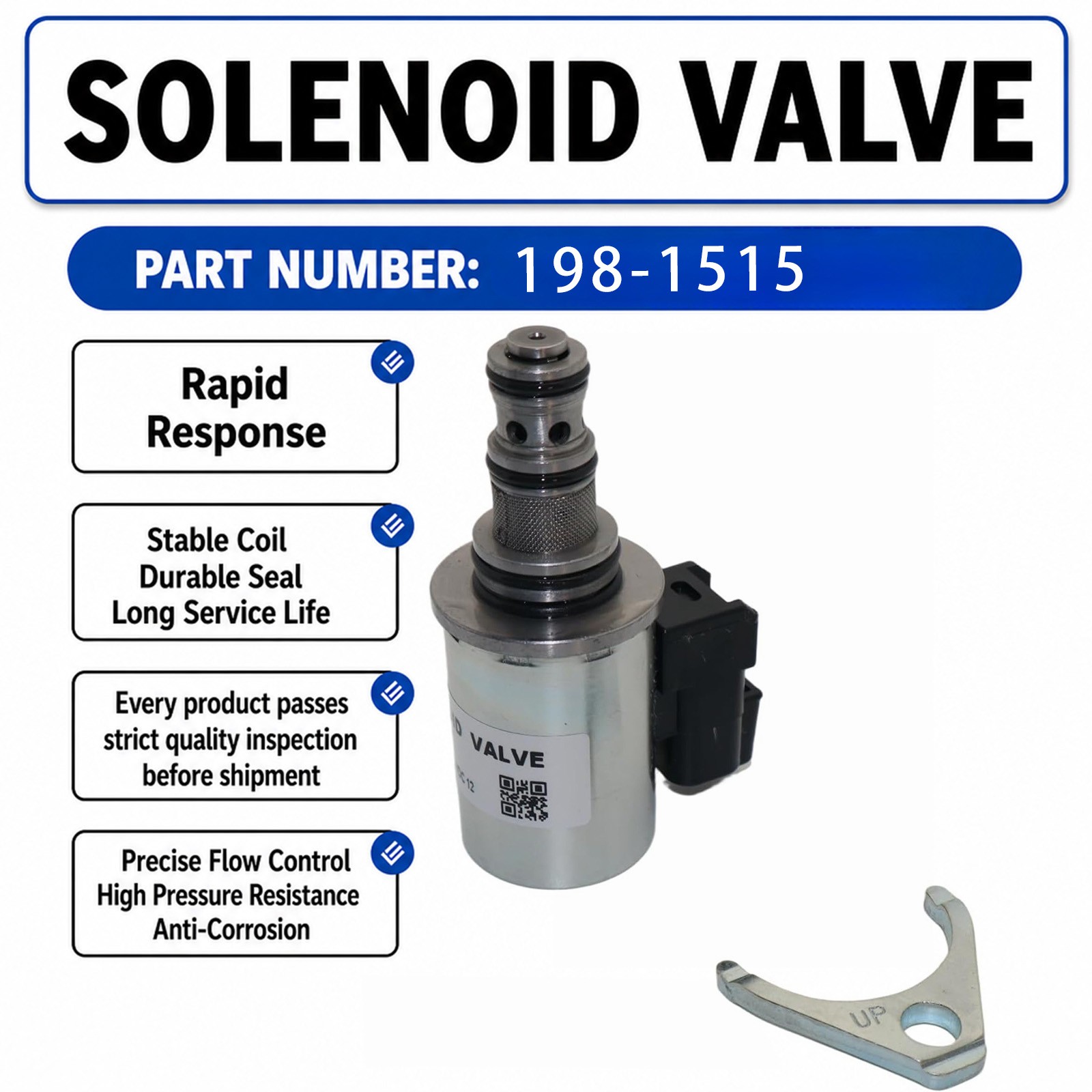 198-1515 12V Solenoid Valve For Caterpillar CAT 446D 420D 442D 430D 432D