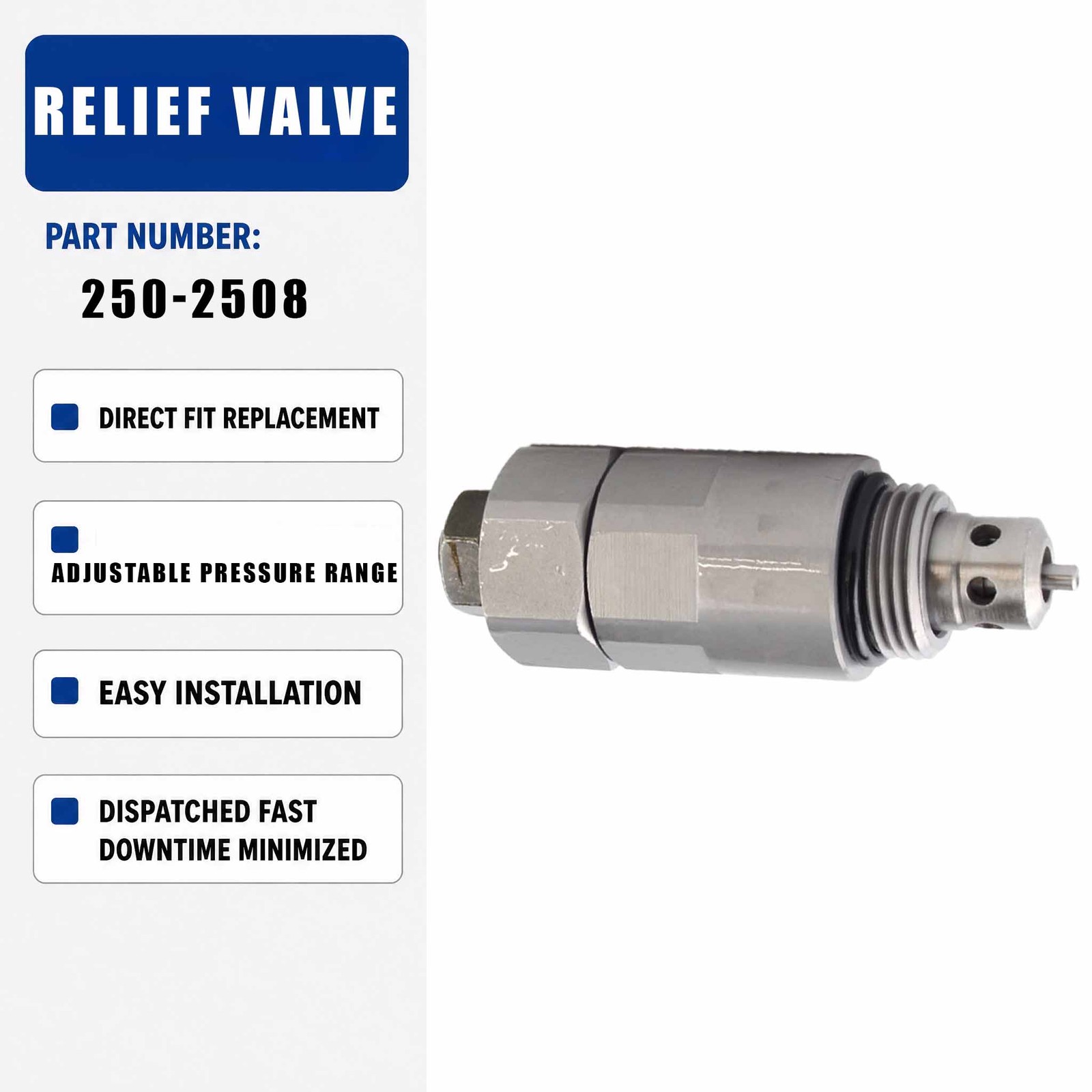 HM-E10015 Relief Valve For CAT E200B E320V2 E330 E320C E312 Excavator