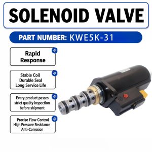 24V Solenoid Valve KWE5K-31/G24DB30 For Caterpillar CAT 336D2 GC Excavator