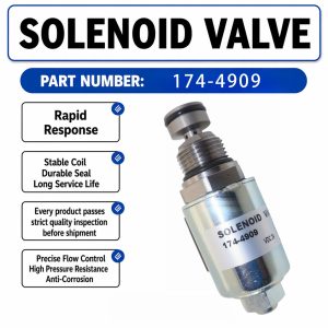 24V Solenoid Valve 174-4909 For Caterpillar CAT D7R D6R D6M D5M D11R D10R