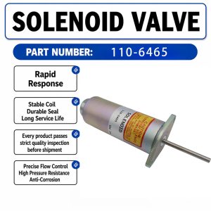 24V Shut-Off Solenoid Valve 110-6465 For Caterpillar CAT 966F II 972G 950B/950E