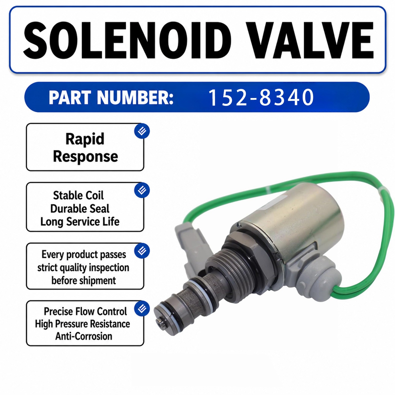 24V Solenoid Valve 152-8340 For Caterpillar CAT D6T LGP D8T D8N Crawler Tractors