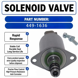 449-1636 12V Solenoid Valve For Caterpillar CAT 257D 277D 297D 297D2