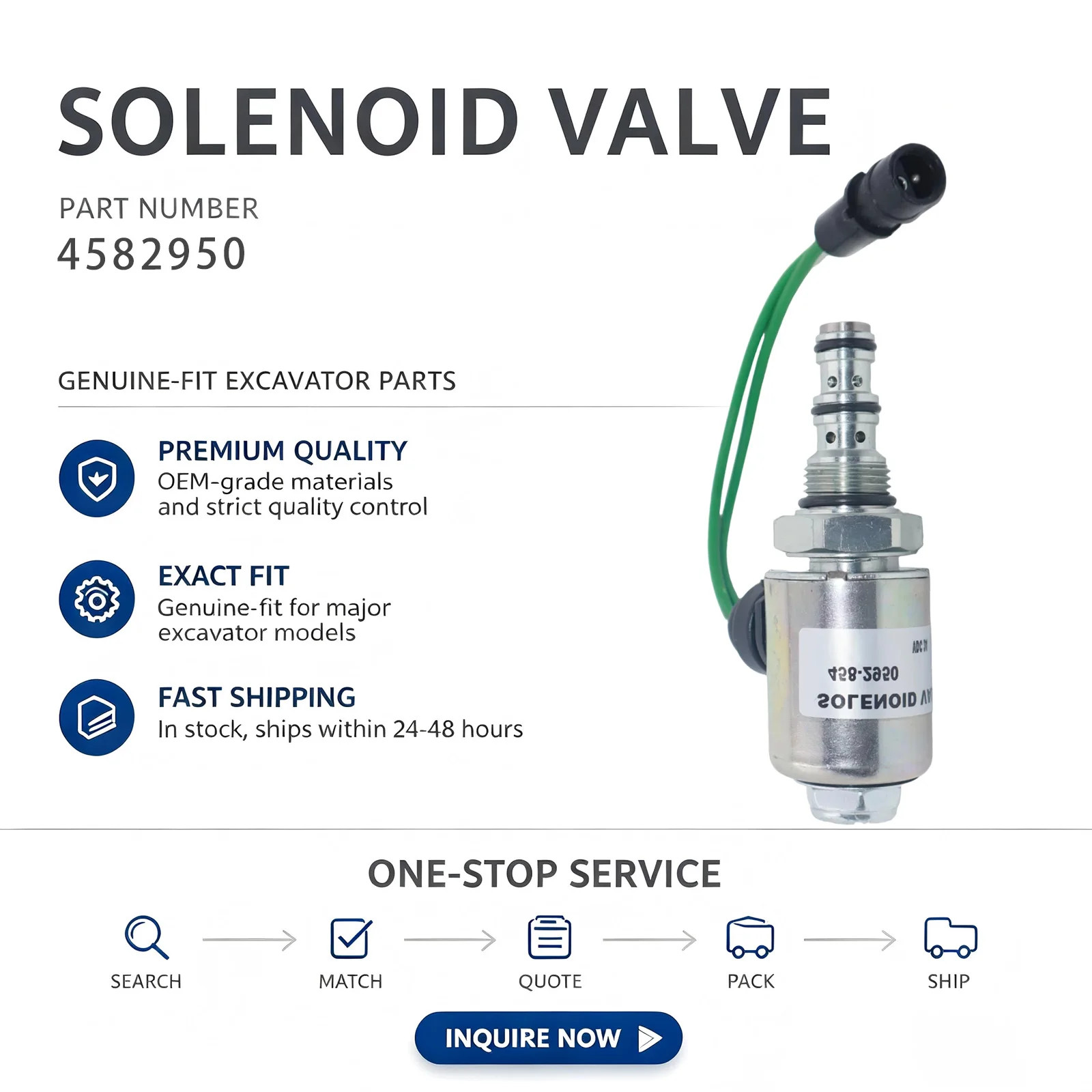 458-2950 24V Solenoid Valve Suitable for Caterpillar CAT R1700 II Crawler Loader