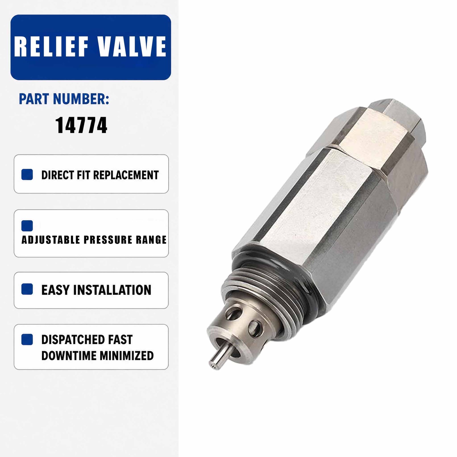 HM-E10014 KZ000772 E10014K Relief Valve For Hyundai R200-5 R220-5