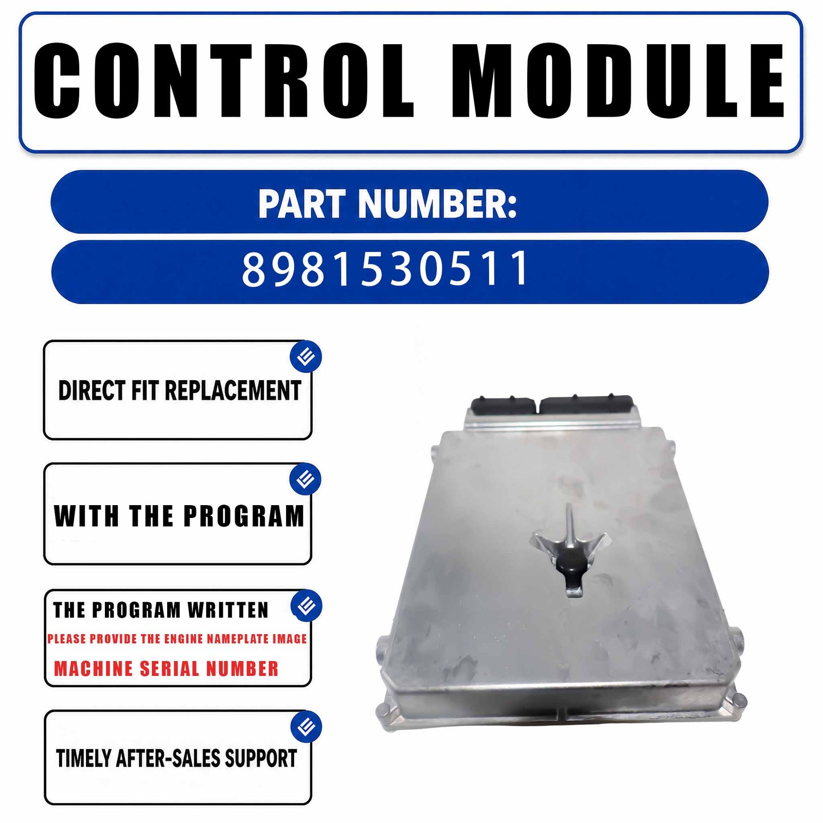Engine Controller Compatible CPU ECU 8981530511 8-98153051-1 For Hitachi