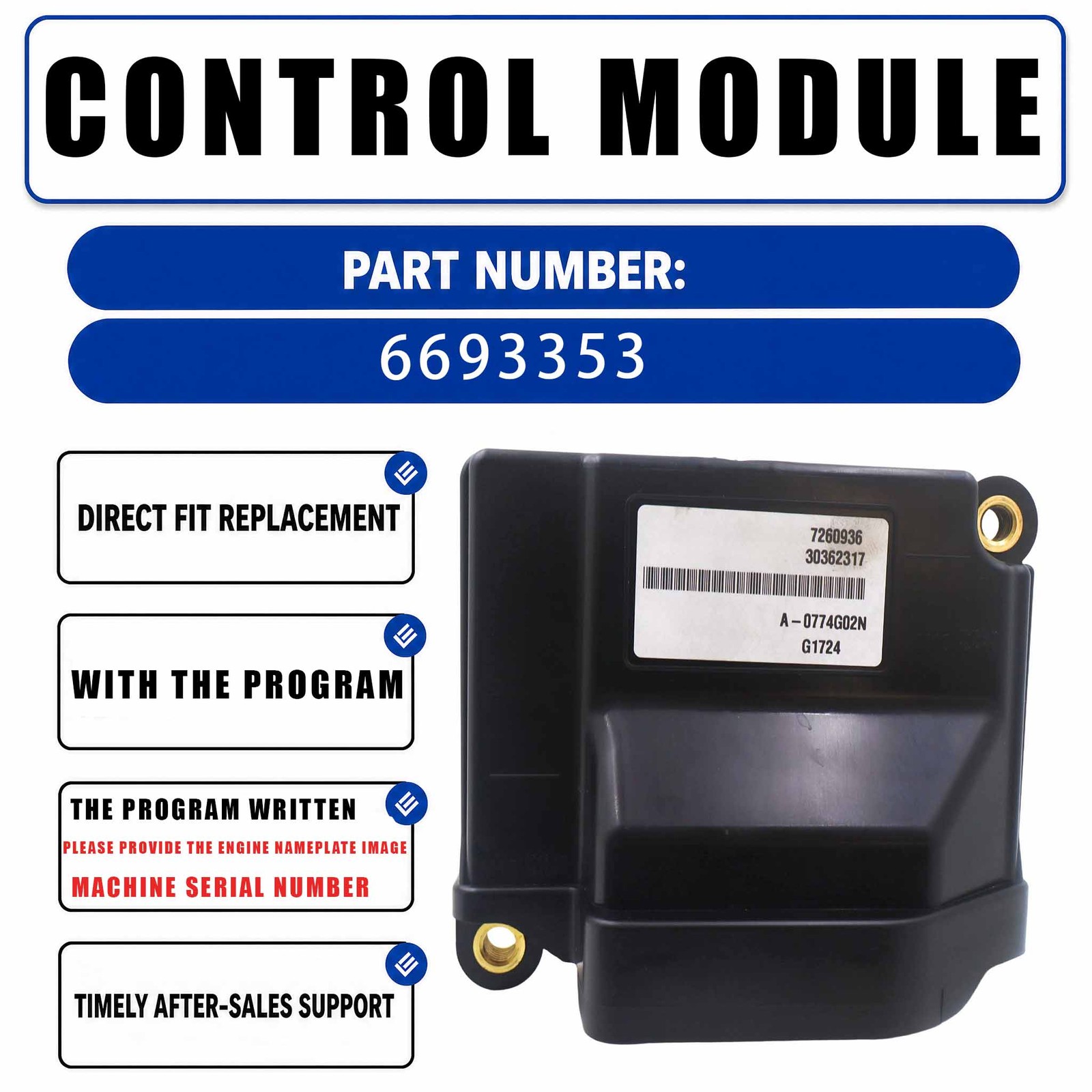 7260936 6683353 6693353 New Controller For Bobcat A300 A770 S100 S130 S590 S595