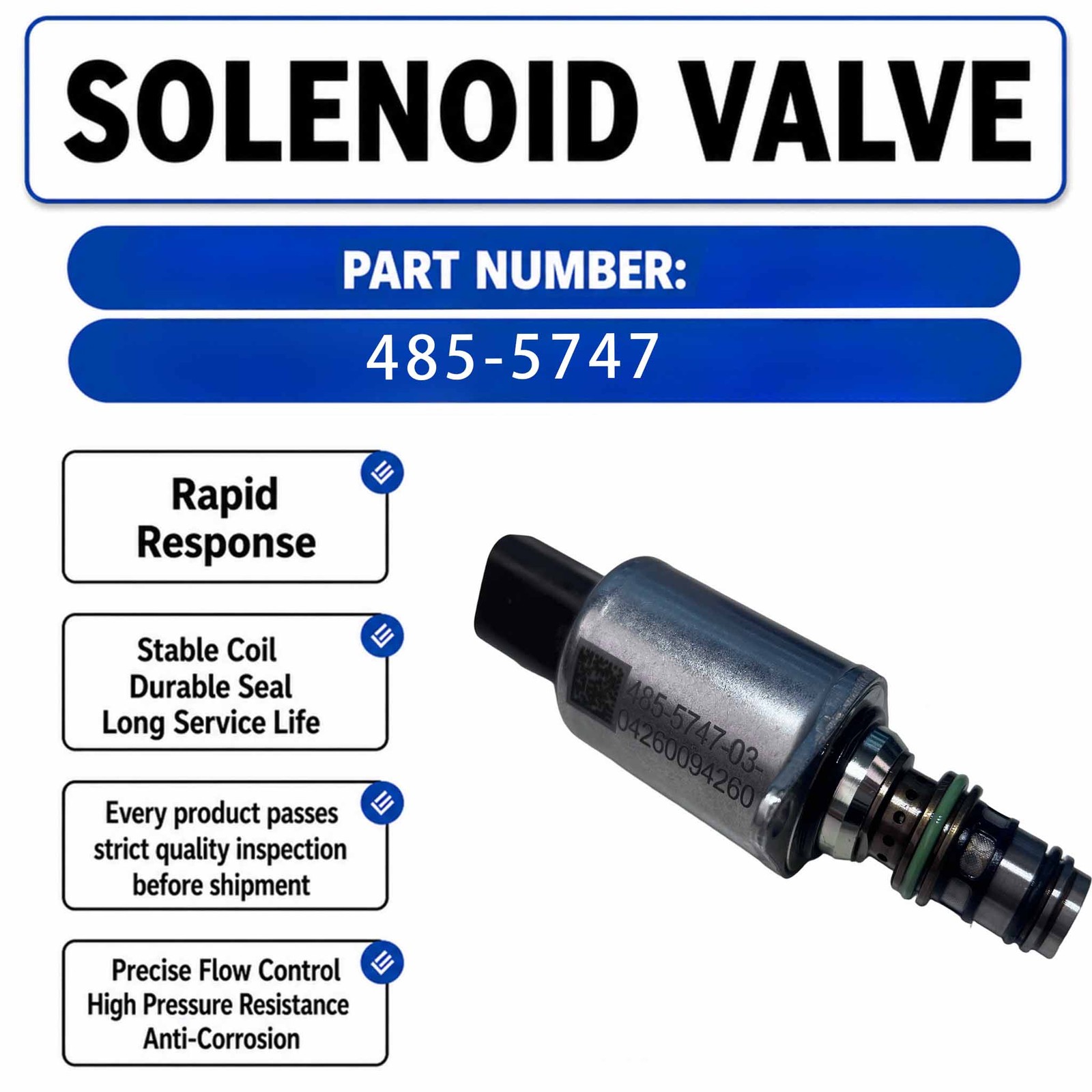 485-5747 Solenoid valve assembly For Caterpillar CAT 320 340 317 315 326 313