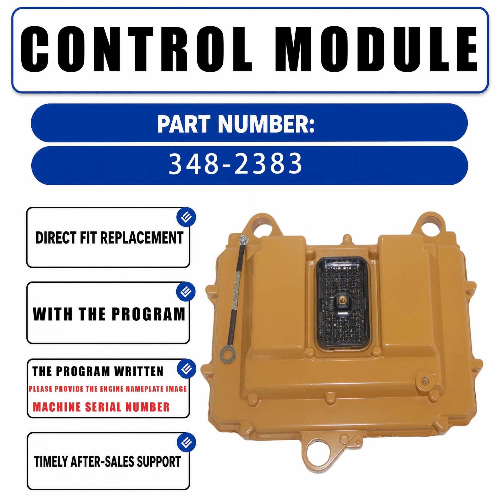 ECM Engine Electronic Control Module 348-2383 For Caterpillar CAT C-9 Engine -