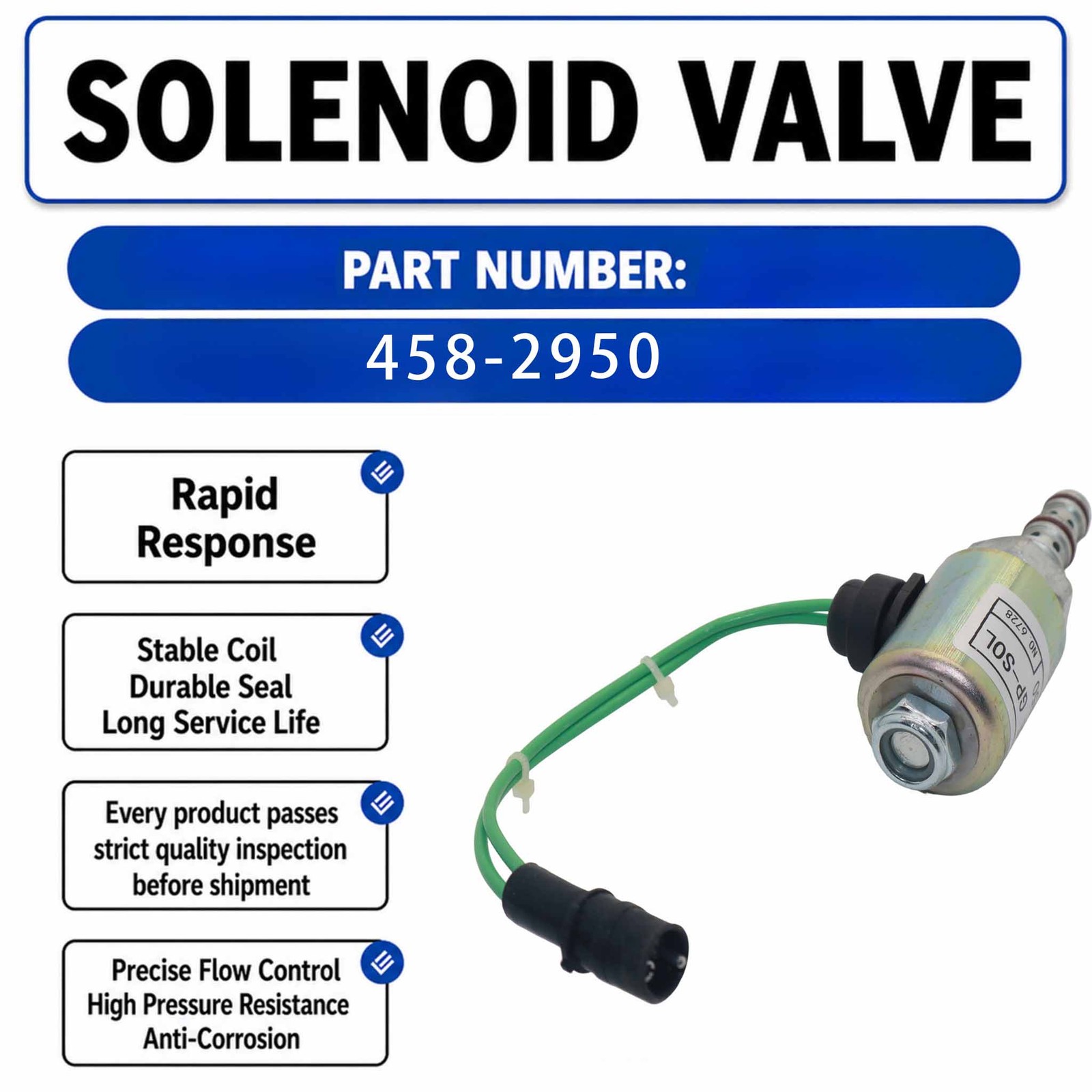 24V Solenoid Valve 3E-6269 For Caterpillar CAT Wheel Type Loader 910E 910F 918F