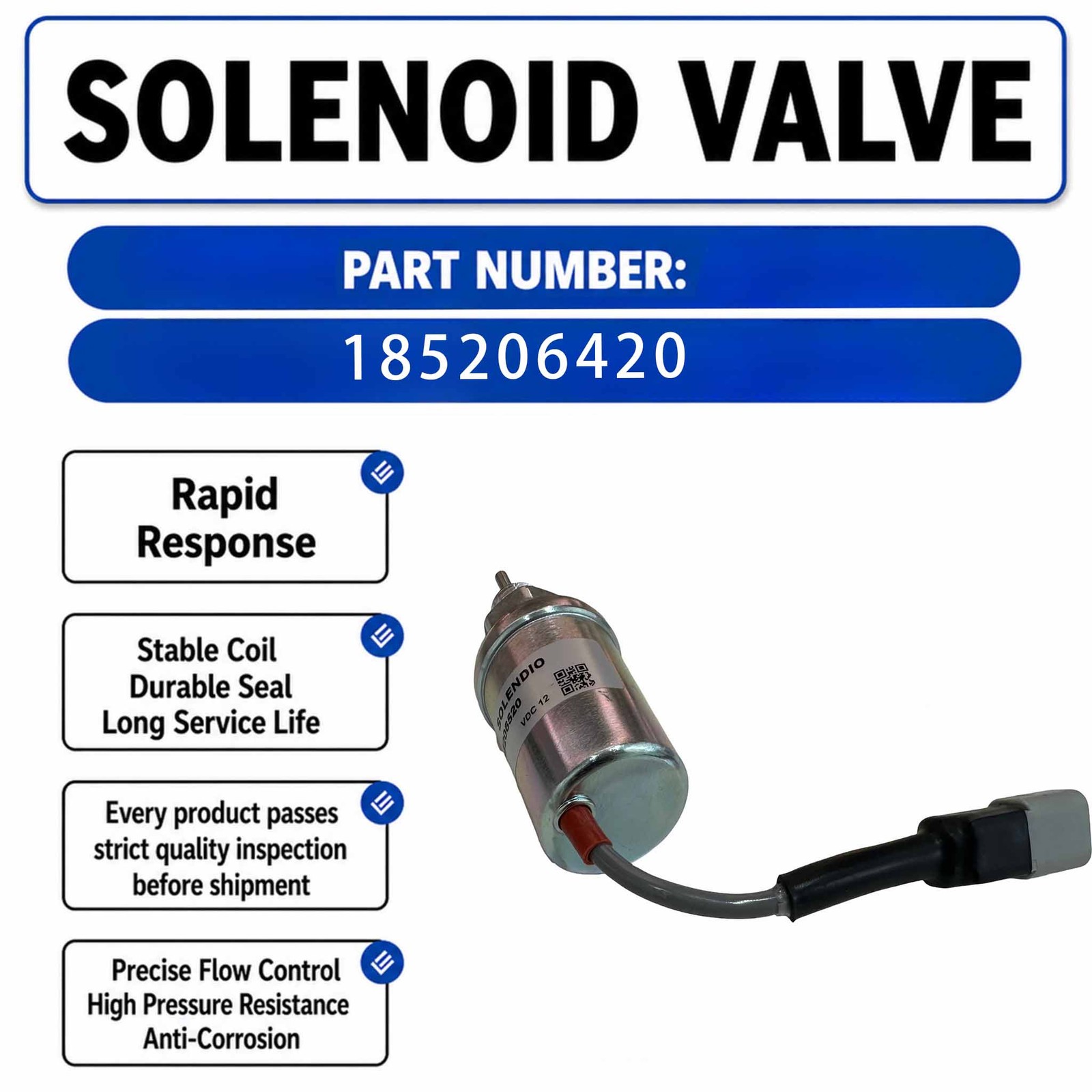 FZZ2997TW FZZ2997ME 12V Solenoid Valve For MANITOU BOBCAT FG WILSON CATERPILLAR