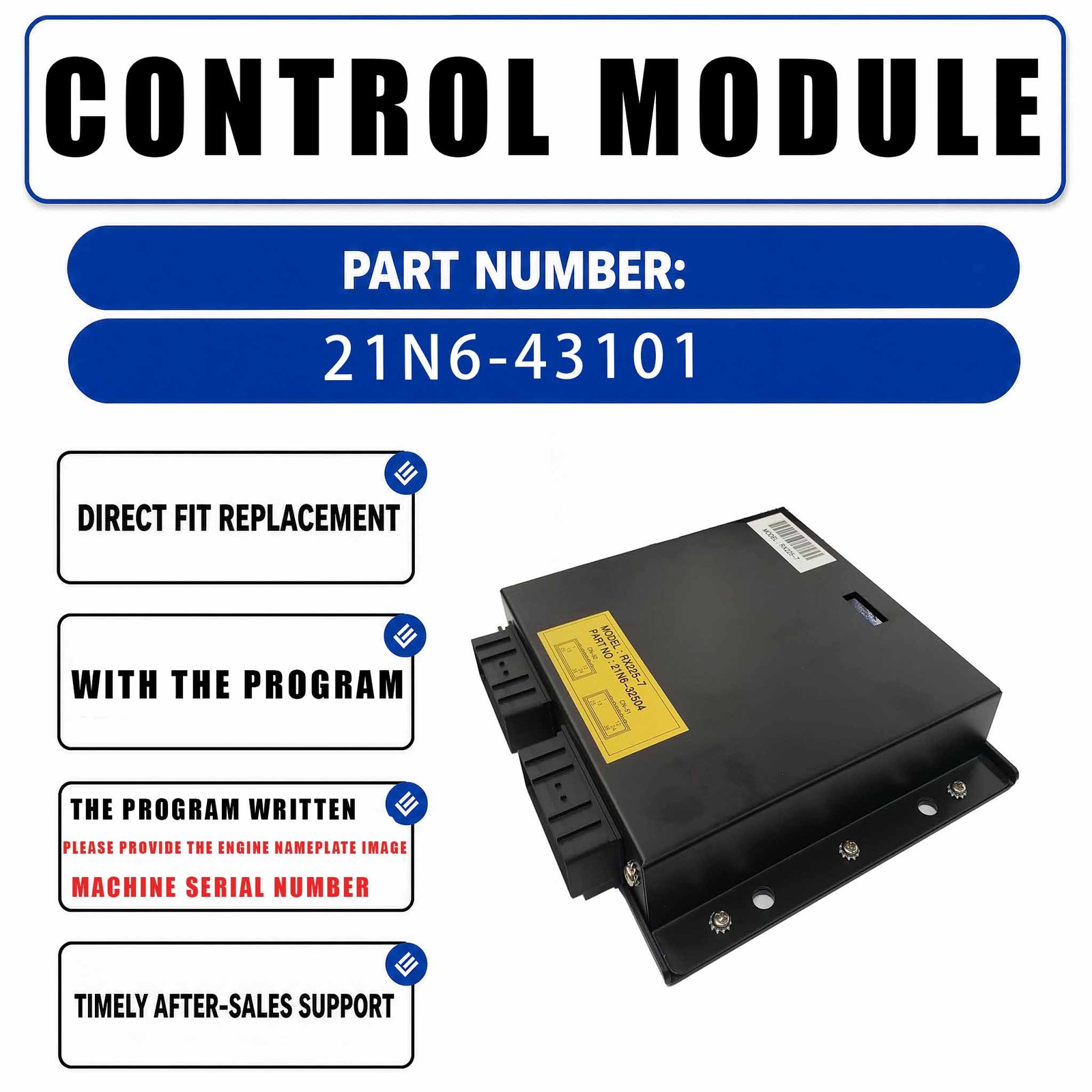 Excavator Controller Control 21N6-43101 For Hyundai Excavator RX215-7 R110-7