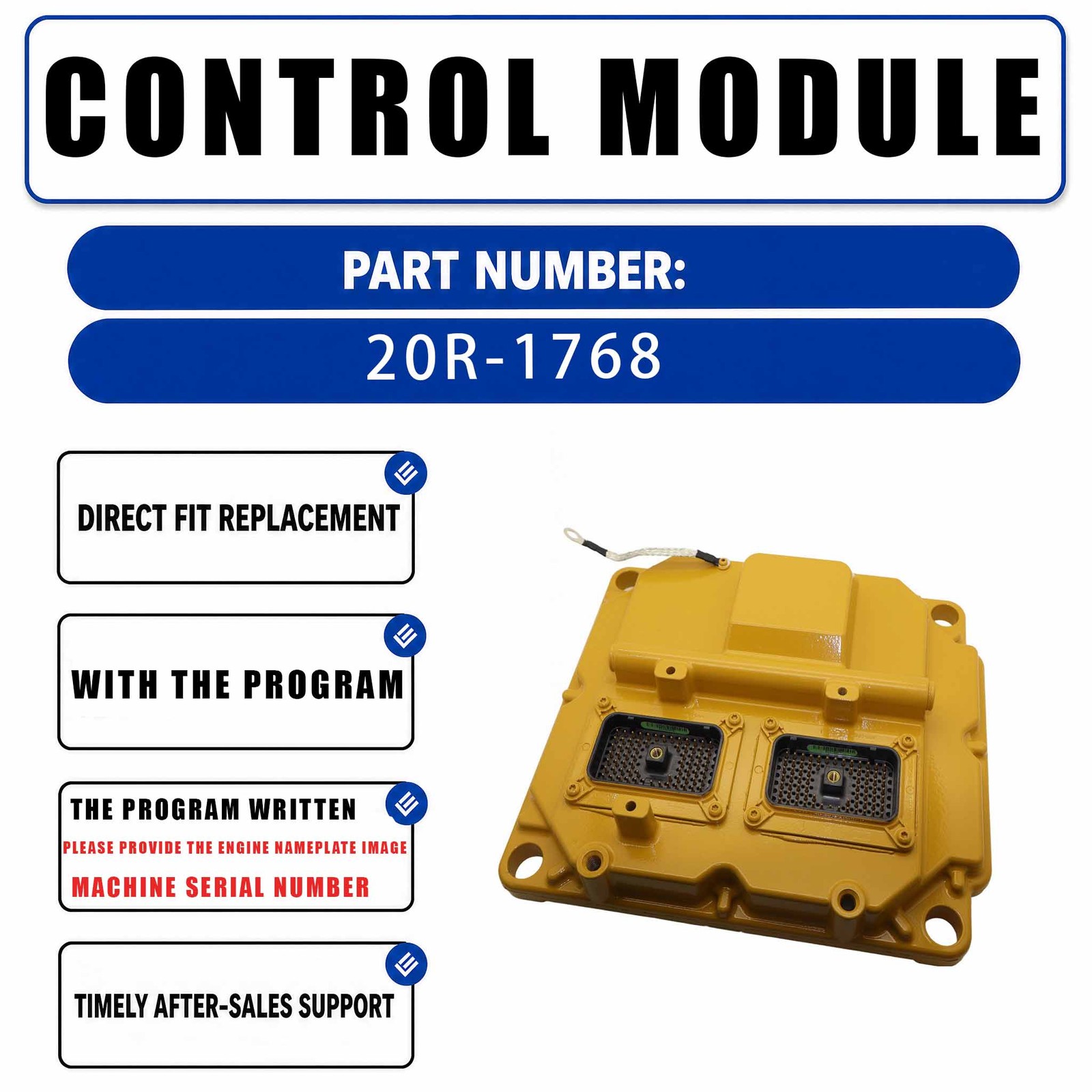 With program ECM Electronic Control Module 20R-1768 For Caterpillar CAT C7.1