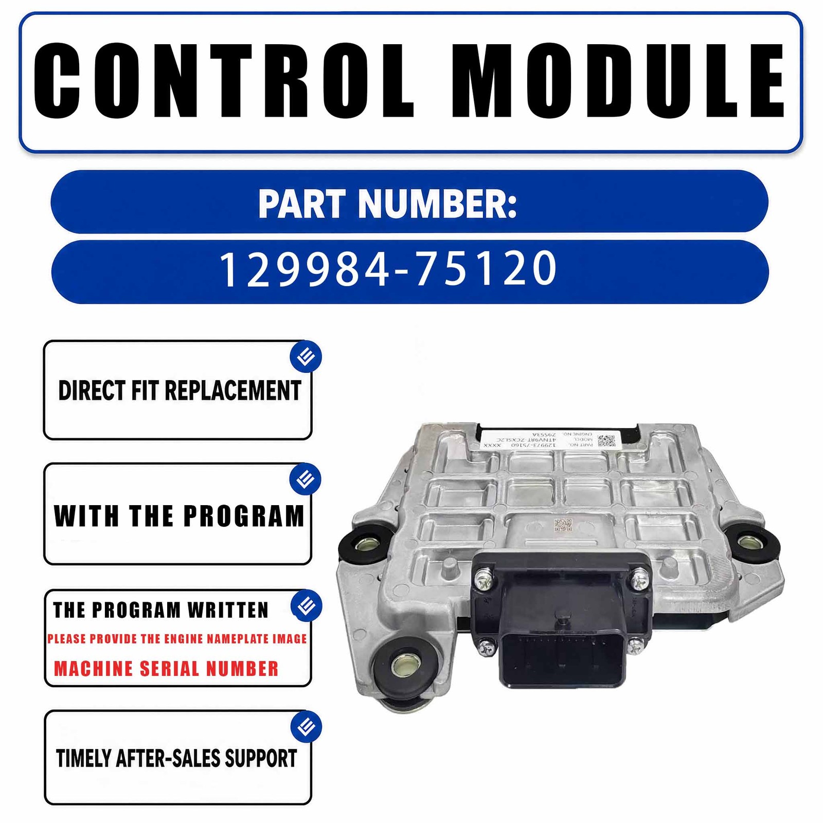 Excavator ECU Controller 129984-75120 For YANMAR 4TNV98T 4TNV94L Engine