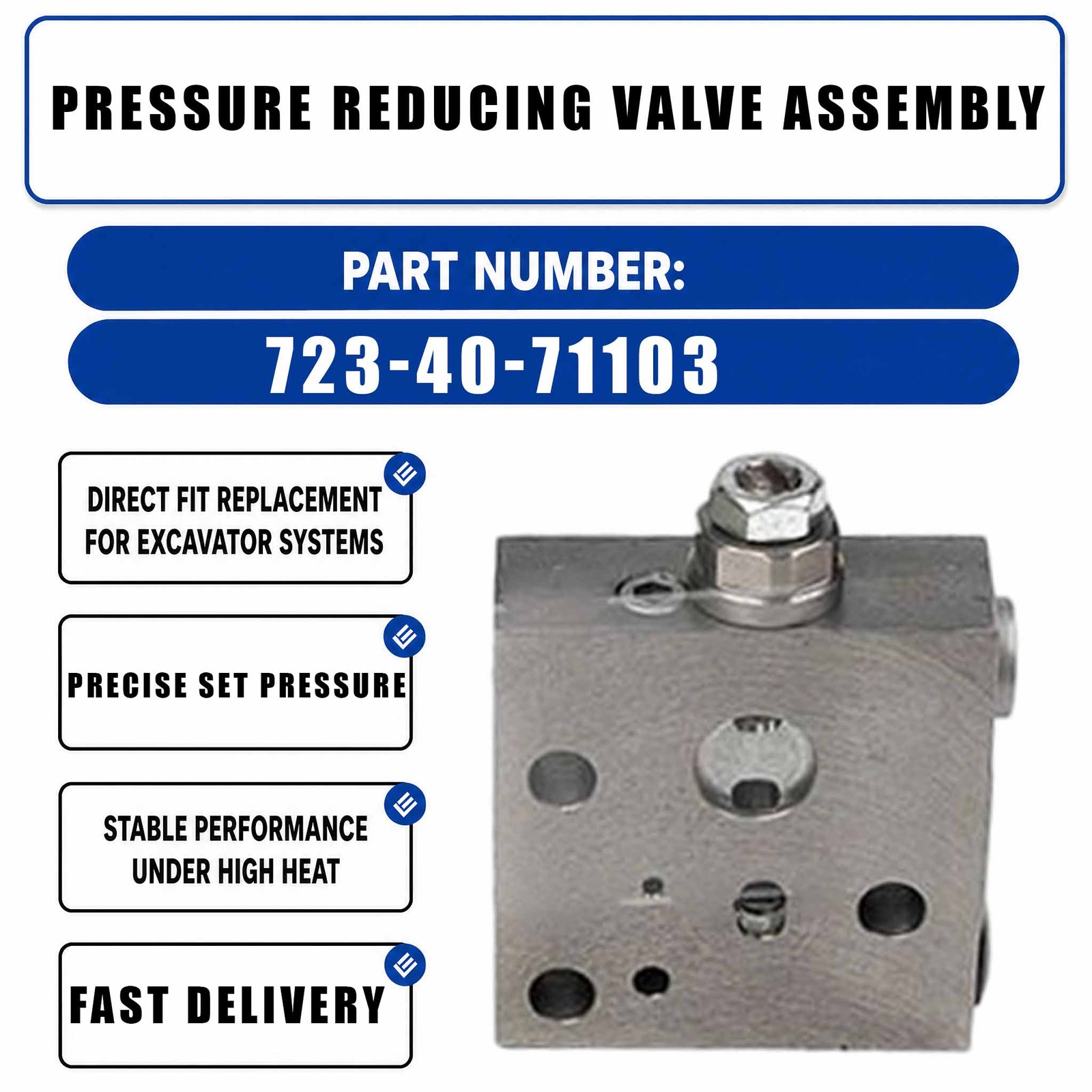 HM-E10022 723-40-71103 Pressure Reducing Valve Assembly For Komatsu PC200-7