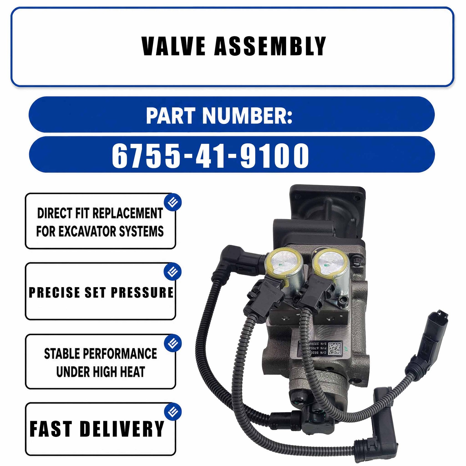 6755-41-9100 Valve Assembly For Komatsu PC200-10 PC300-10 PC350-10 PC360-10