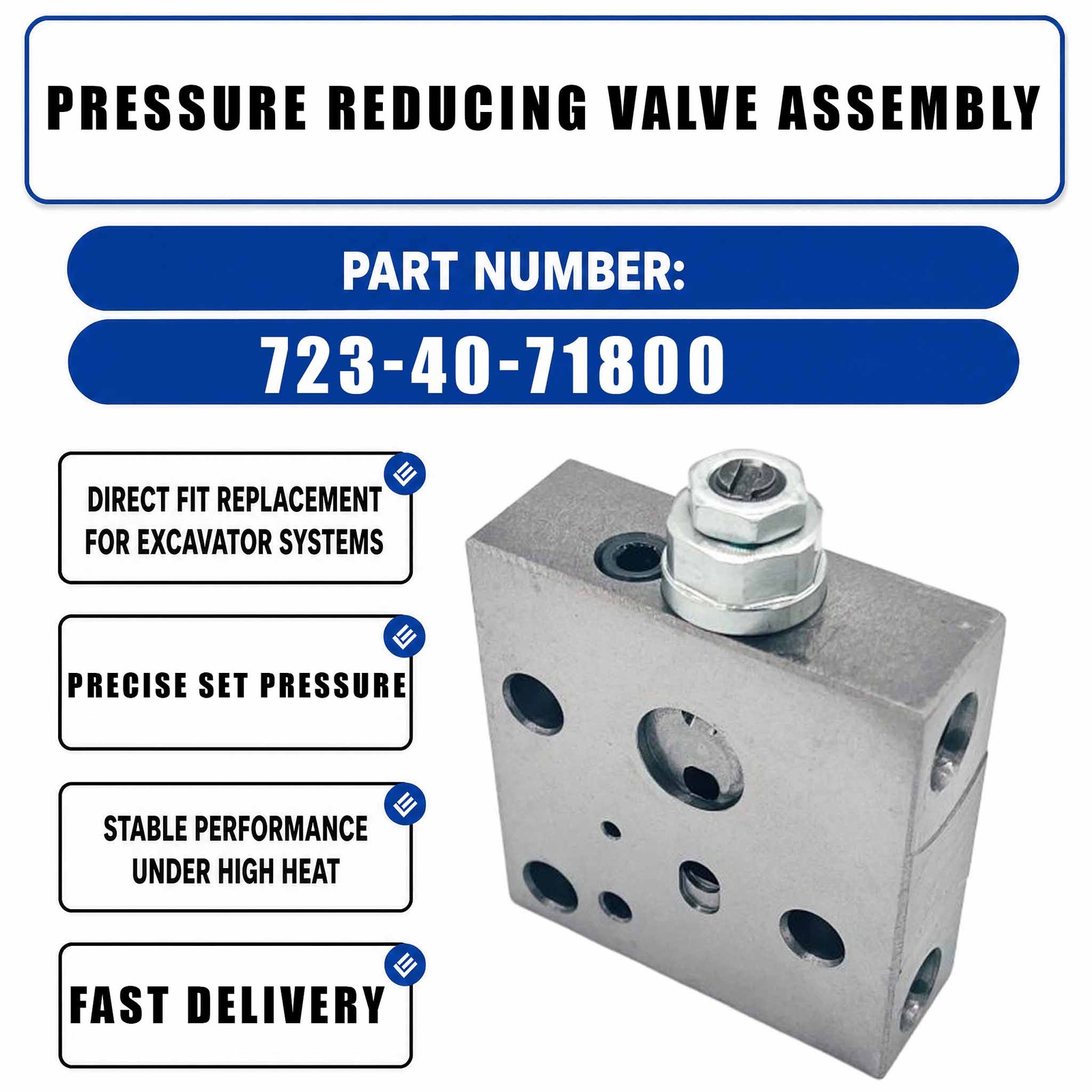 Pressure Reducing Valve Assembly HM-E10022 KZ000749 723-40-71900 For Komatsu