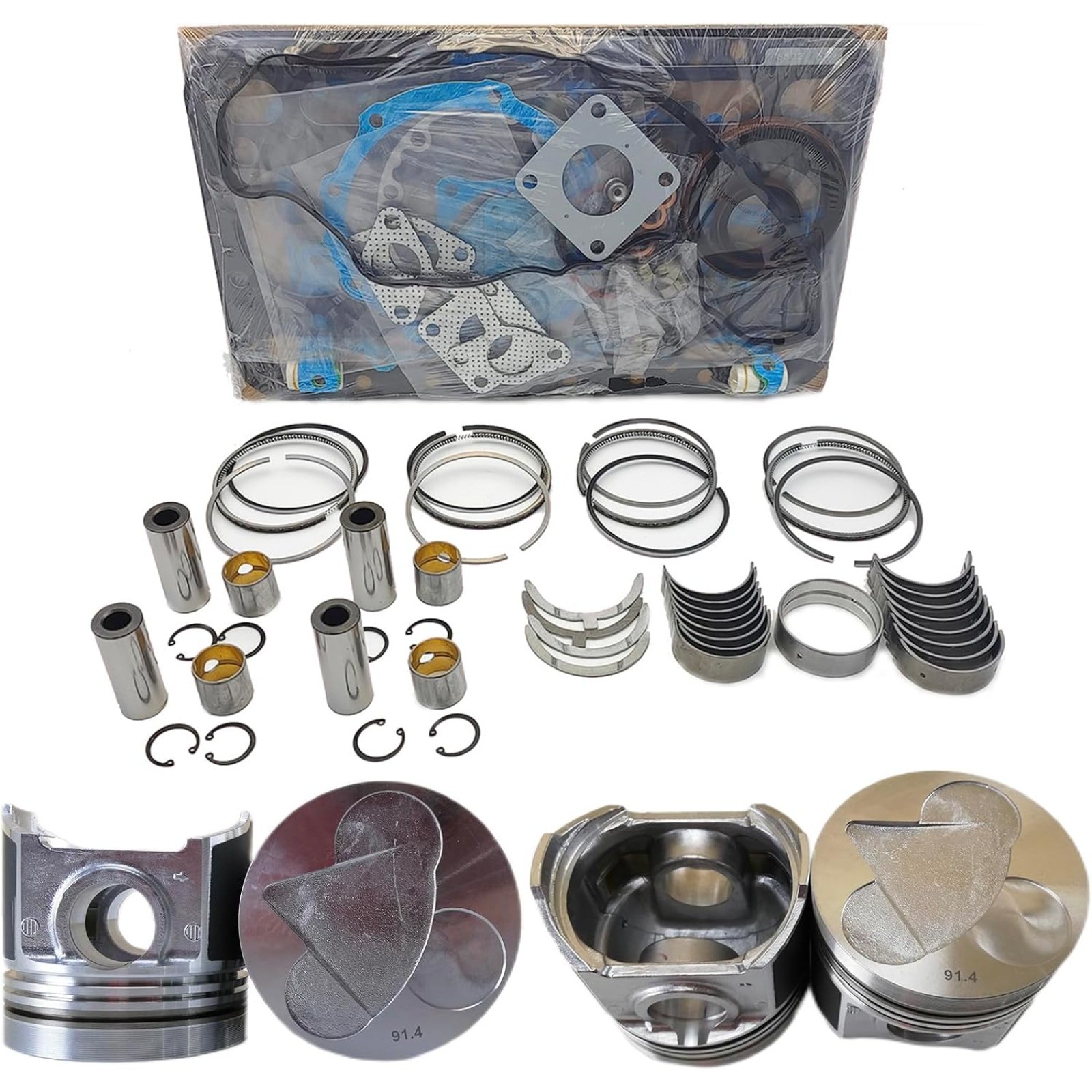 Overhaul Rebuild Kit (12 valves Piston height 91.4mm )For Kubota V3300 Engine