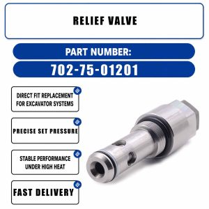 KZ000743 Relief Valve For Komatsu PC200-6 PC200-7 PC200-8 Crawler Excavators