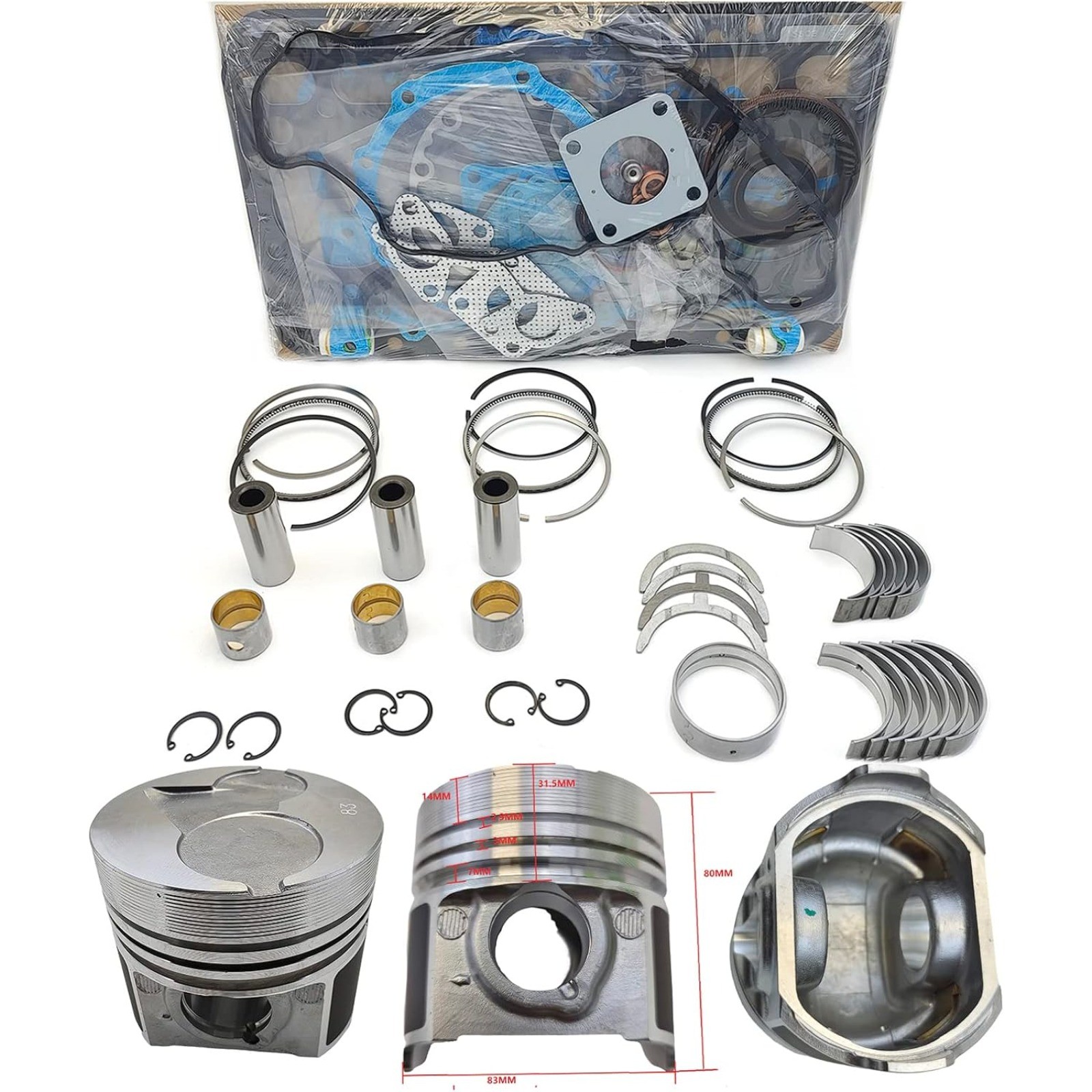 D1503 Engine Overhaul Rebuild Kit For Kubota D1503 Engine Tractor L2900 L3000