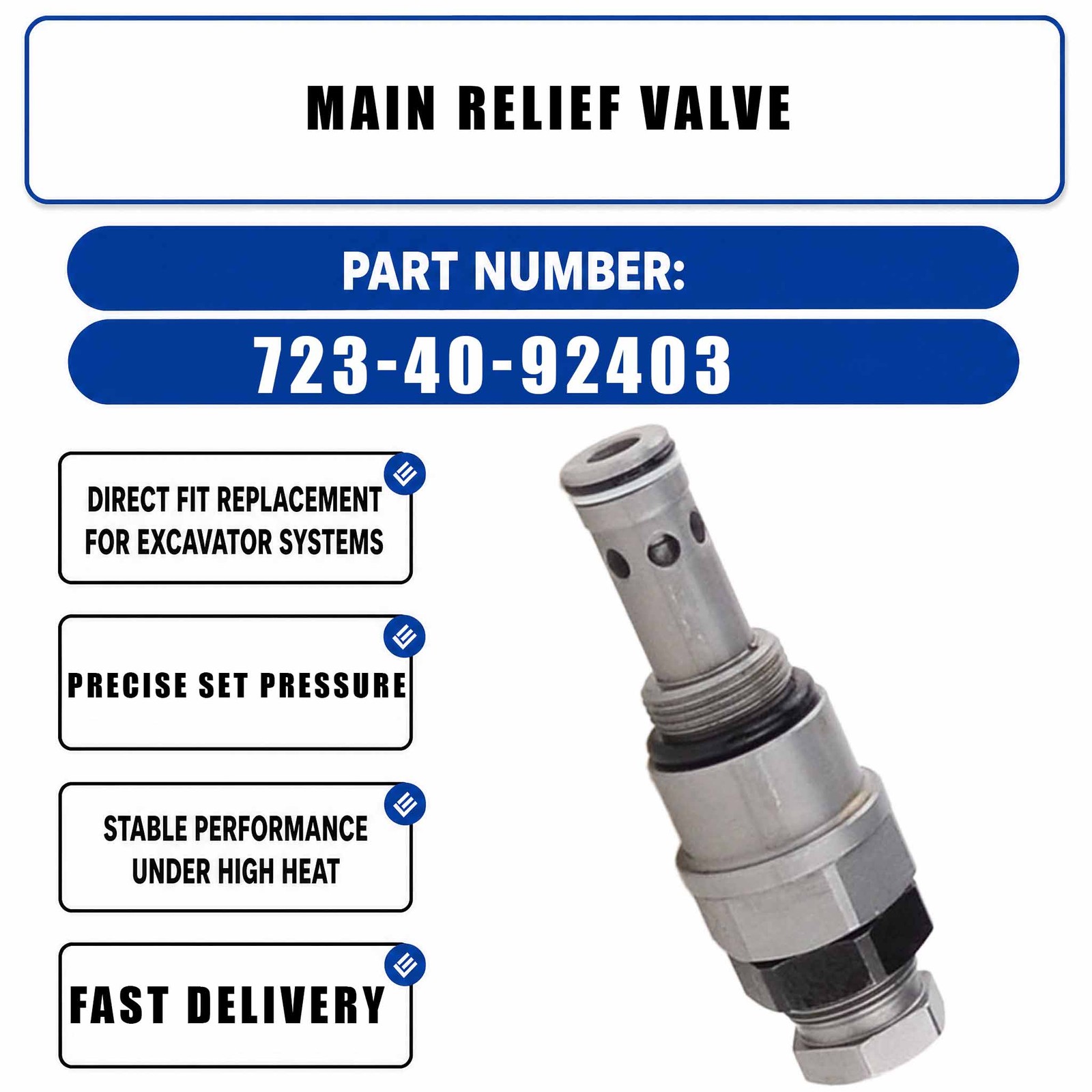 Main Relief Valve HM-E10023 For Komatsu