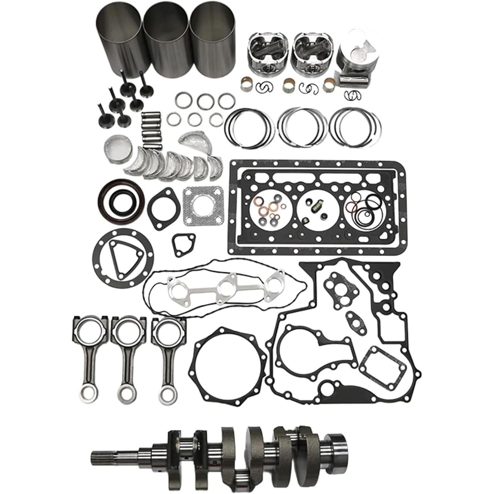 D902 Overhaul Rebuild Kit and Connecting Rod with Crankshaft for Kubota