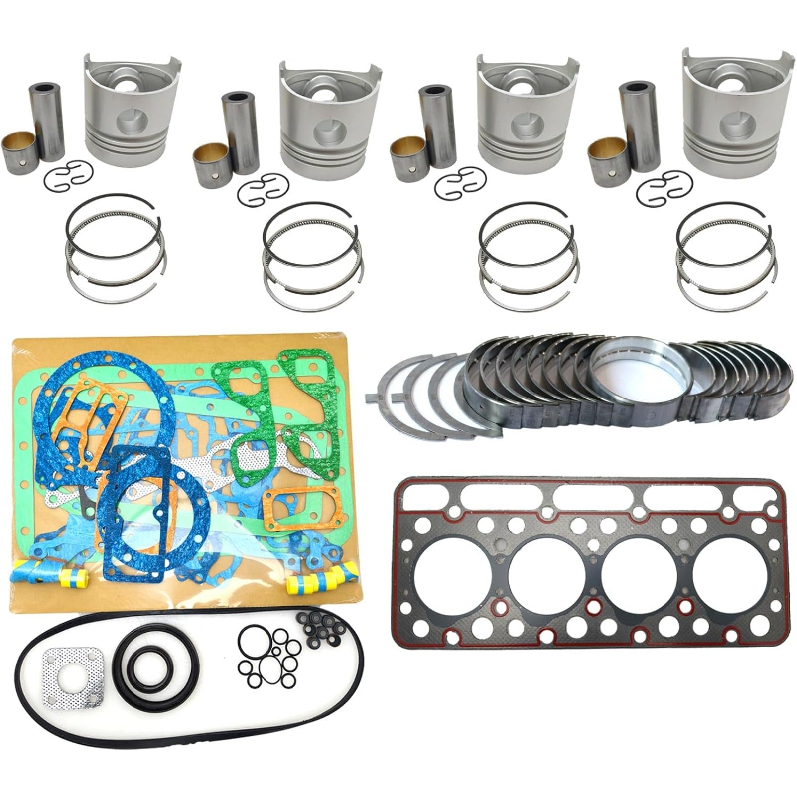 Overhaul Rebuild Kit (No Cylinder Liner and Valve) For Kubota V1501 Engine