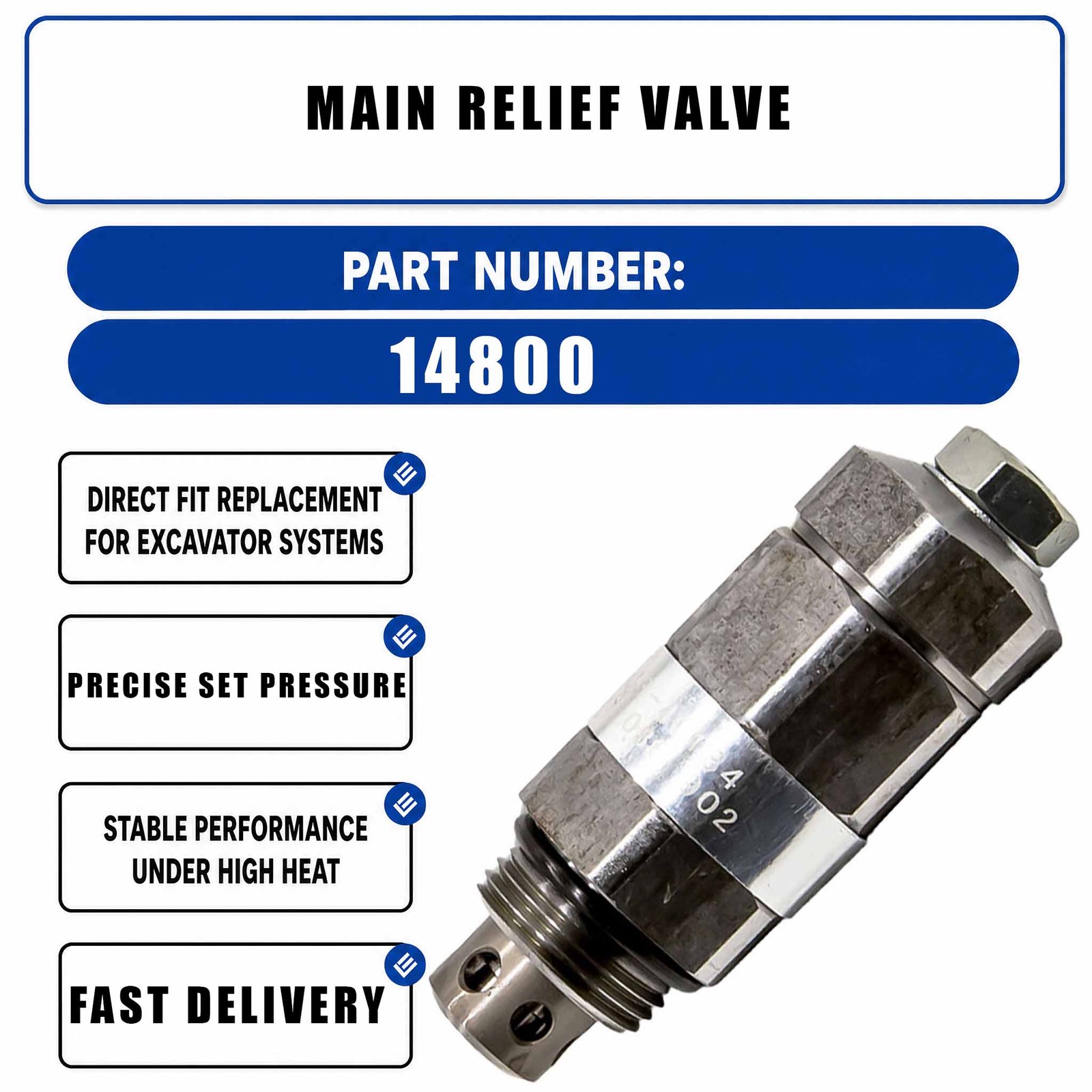 Main Relief Valve 21113-40058 KZ000758 For CAT E200B E120 E312 E315 E200B E320