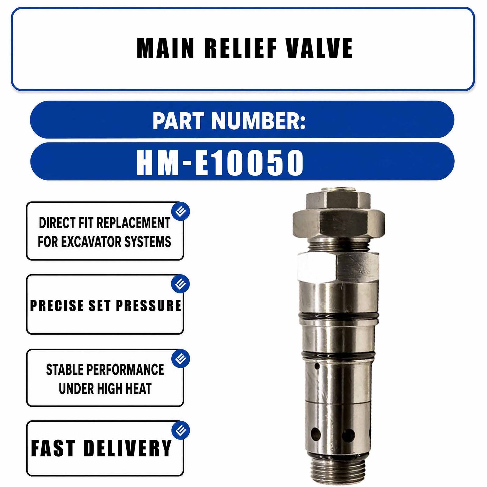 Main Relief Valve HM-E10050 14799 For Cat E320C E325C E323D E320D