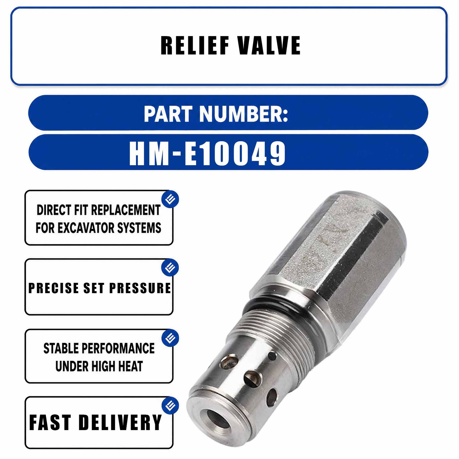 HM-E10049 KZ000756 14798 Relief Valve For Kato HD700 HD800 Crawler Excavators